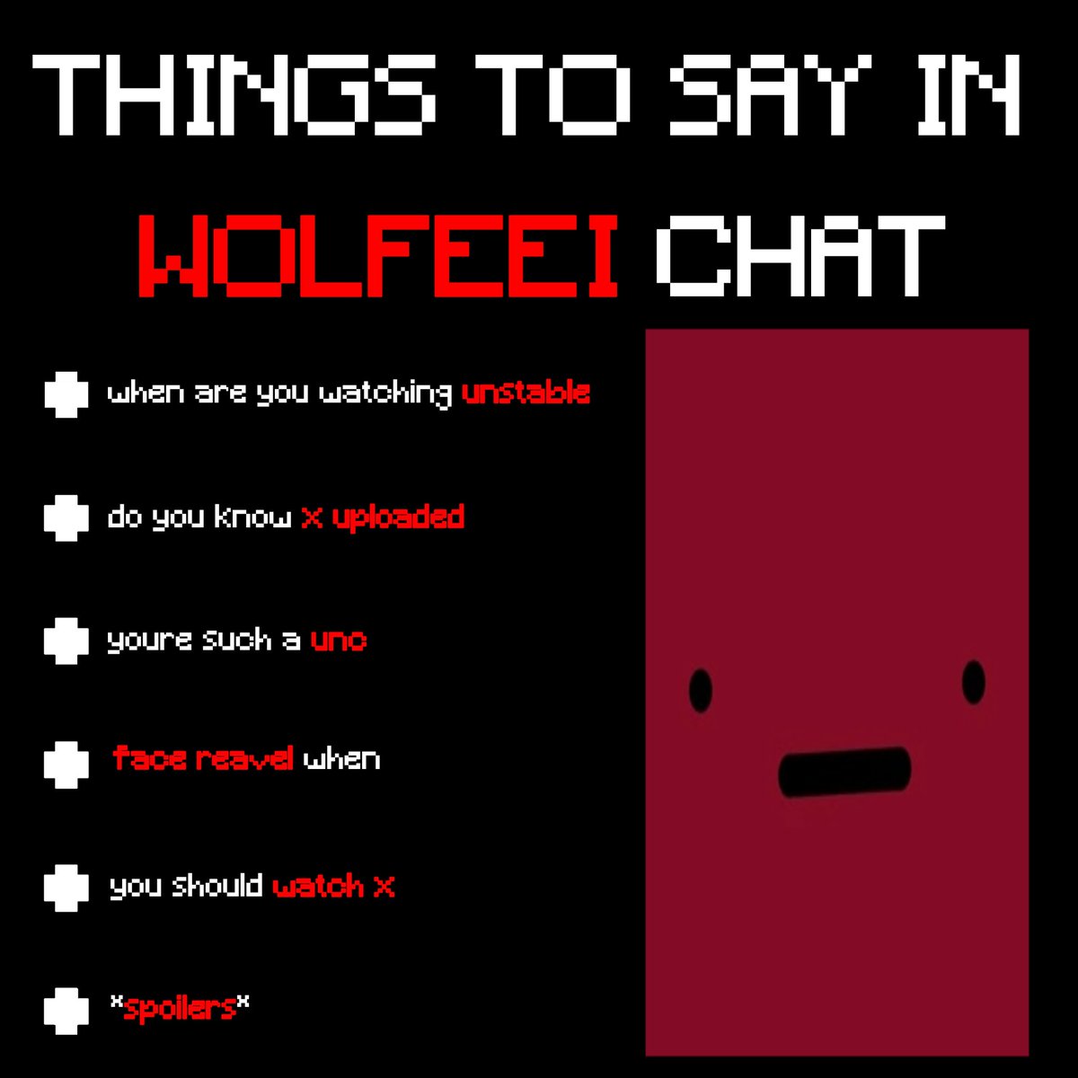 devilmaycra1's tweet photo. What to say in #wolfeei chat https://t.co/DGzaijUOhS
