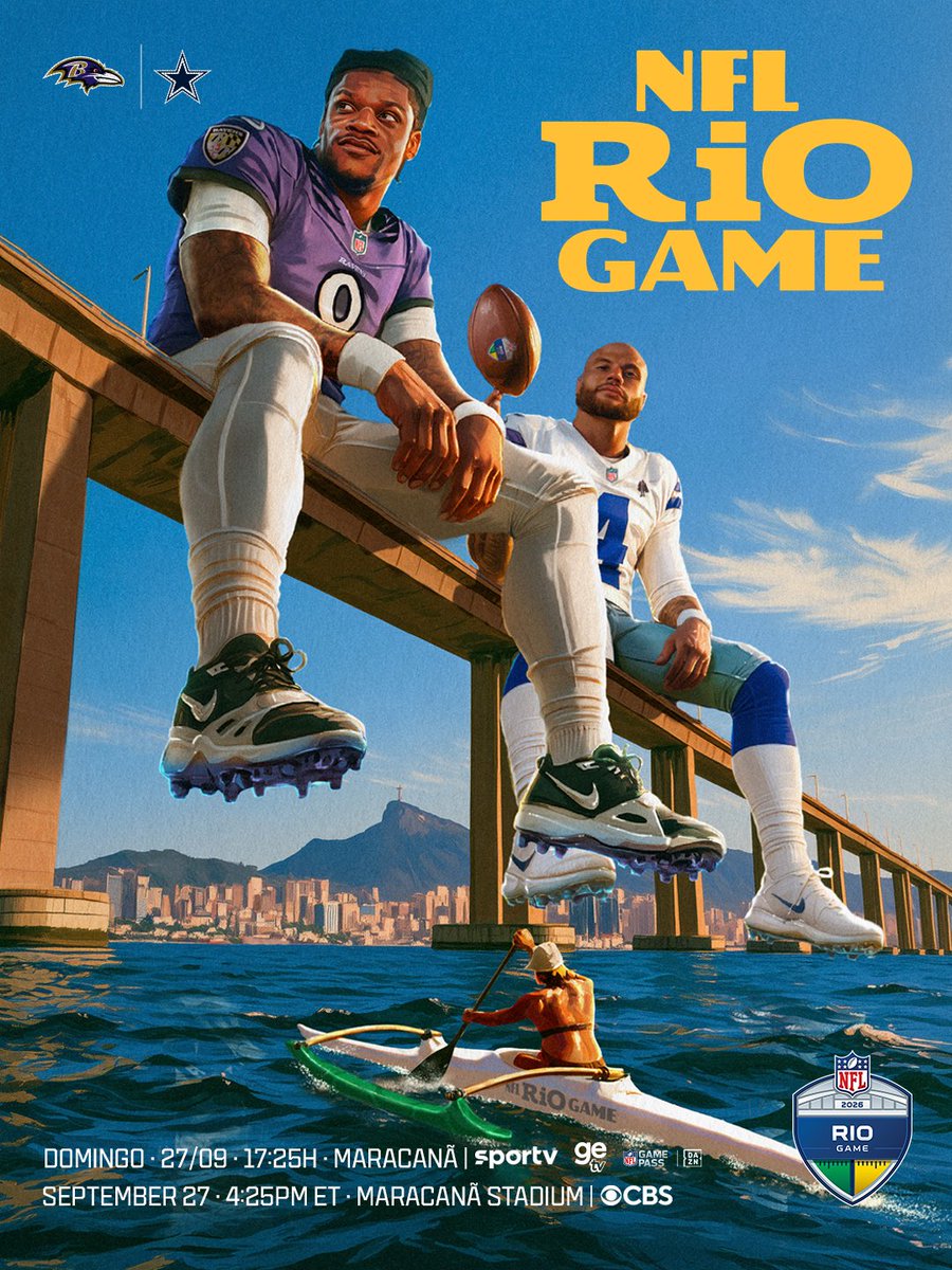 NFLBrasil's tweet photo. É HORA DE RIO GAME! 🏈🇧🇷

Os gigantes invadiram a baía de Guanabara! https://t.co/NscJ0WmqdM
