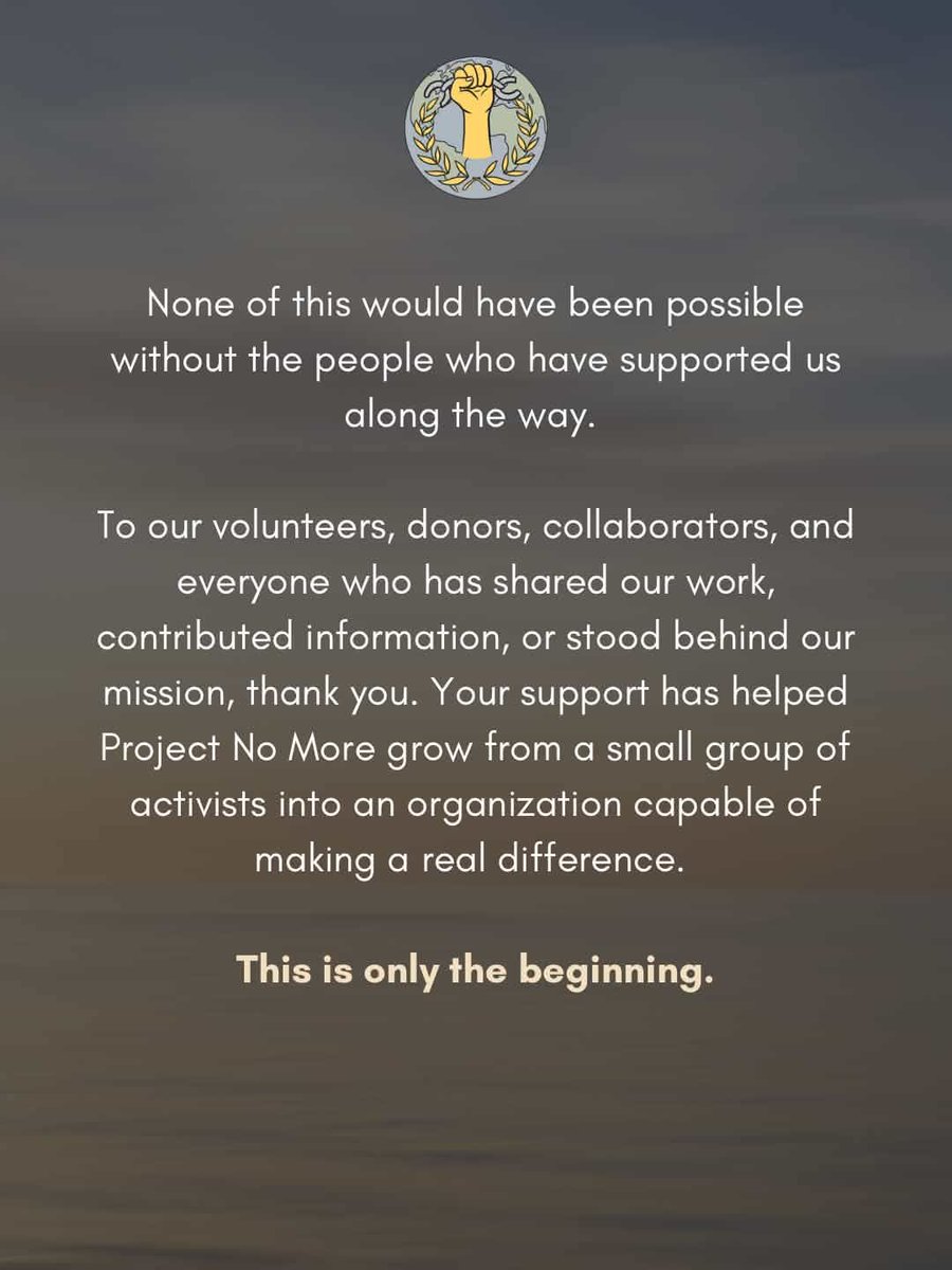 Project_NoMore's tweet photo. One Year Anniversary Project No More!

Thank you to all the volunteers, donors, collaborators, supporters, editors and everyone who fight against animal cruelty!!

(Picture made by a PNM member for the Anniversary)

#ProjectNoMore https://t.co/zZg8fsi79u