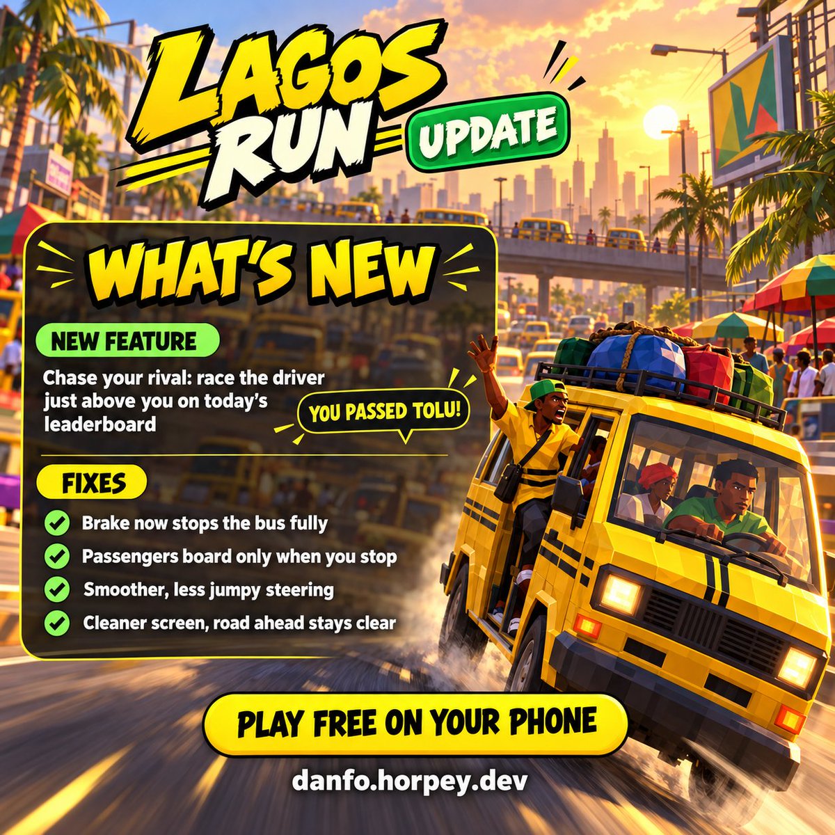 eureka_seamless's tweet photo. Lagos Run just got an update 🚌
Thanks for all the feedback 🙏🏾

https://t.co/RQoubPAGGk

#LagosRun #Naija https://t.co/lYARSrB4HE