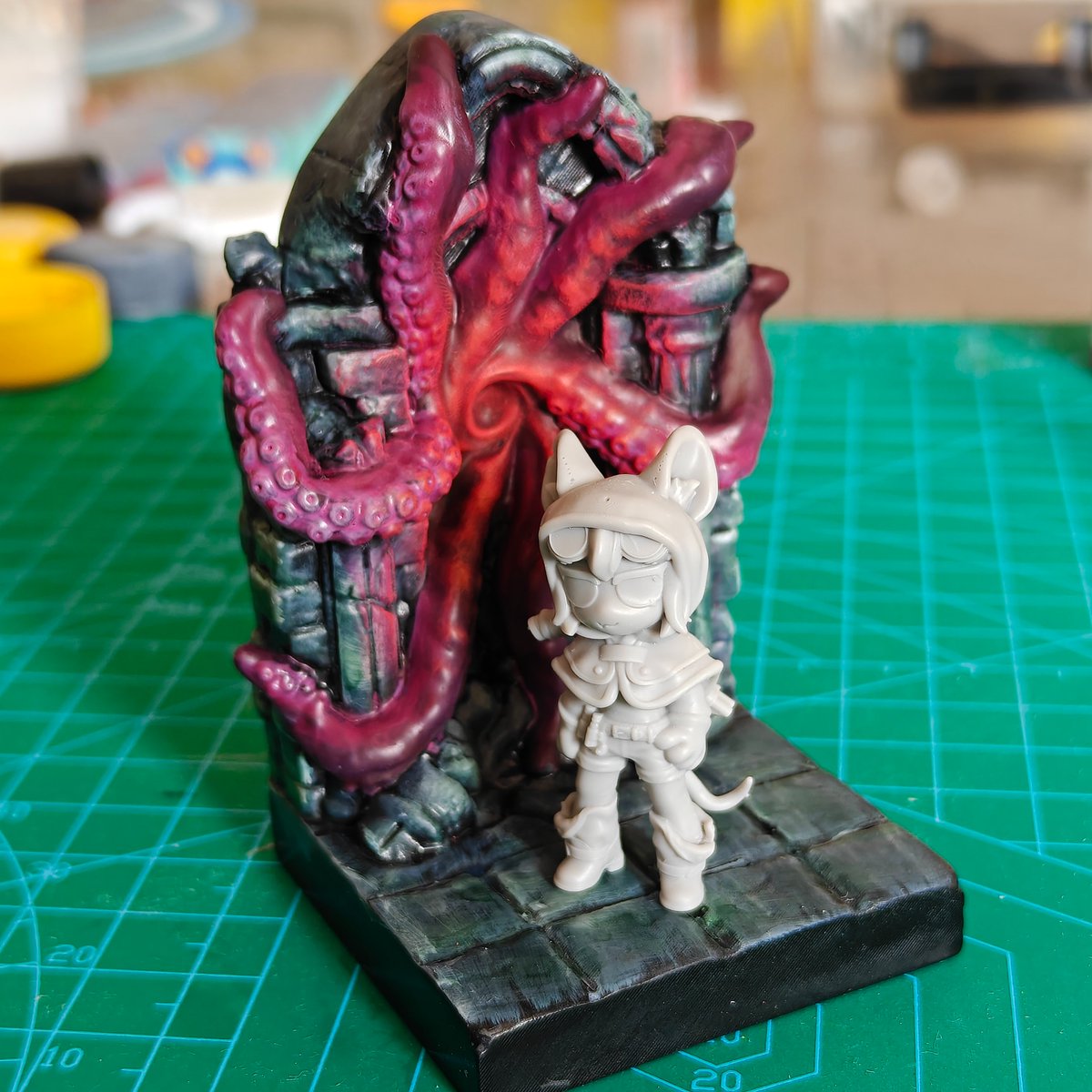 3dGua's tweet photo. Here are some 3D-printed models of my works. I painted my “Gate of Cthulhu” and tried OSL painting, but it still feels a bit lacking.

#DnD #miniatures #trpg #3dprinting https://t.co/xXPwHK5HKz