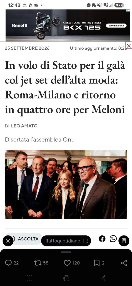 CristianRN68's tweet photo. @SkyTG24 C'era la fascio week, vuoi che la tap model del popolo non ci faceva una scappata (con volo di Stato)? https://t.co/bvLpahzROT