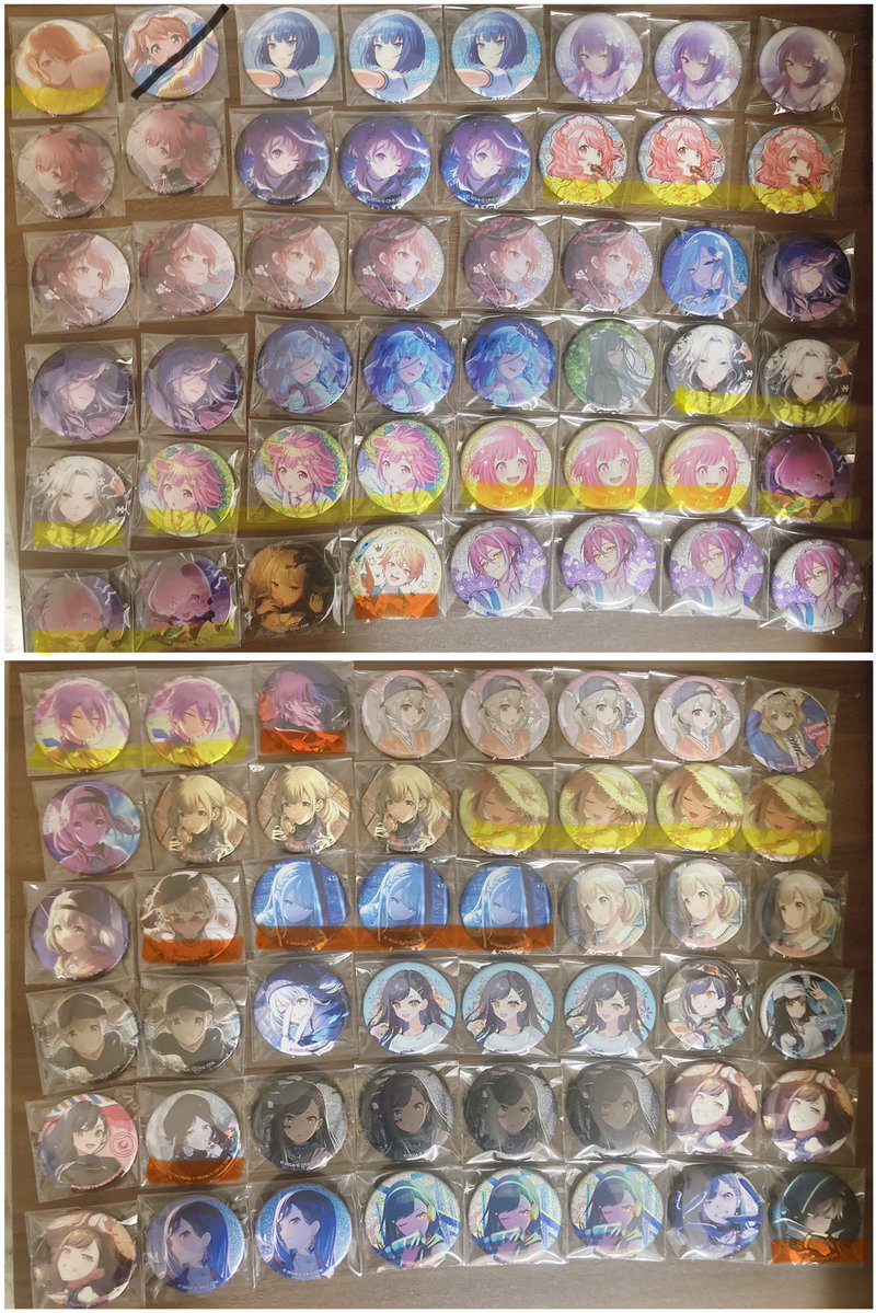 fuyu___haru's tweet photo. プロセカ グリ缶 ホロ缶 缶バッジ 交換譲渡

譲)画像参照

求)定価＋送料
または彰人(絵柄によりお断りあり)

譲渡の場合、黄色線は1点、オレンジ線は2点、青線は4点をこちら指定のものと抱き合わせあり。まとめて優先。よろしくお願いいたします。 https://t.co/CukbvHmiQP