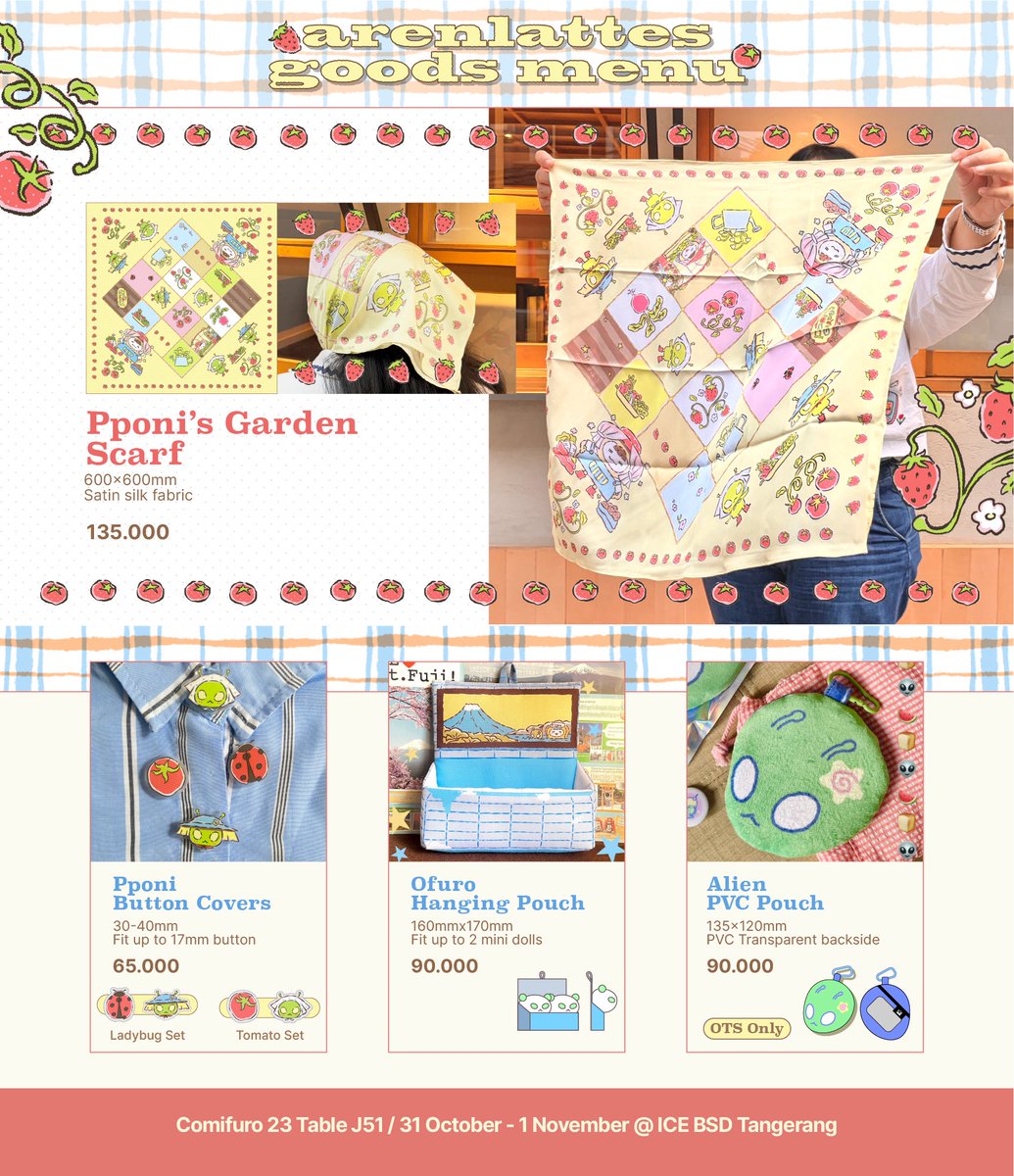 arenlattes's tweet photo. [｡𖦹🛸] arenlattes catalogue for #CF23 

🍅 Pickup ends 10 Oct
🪴 Comifuro 23 Table J51
🍓 Order form below

[ Original, Monster, Look Back, PHM, Aespa, Plave, ZB1, Dungeon Meshi, FMAB &amp; more … ]

1/2 https://t.co/LbOXkOAxeY