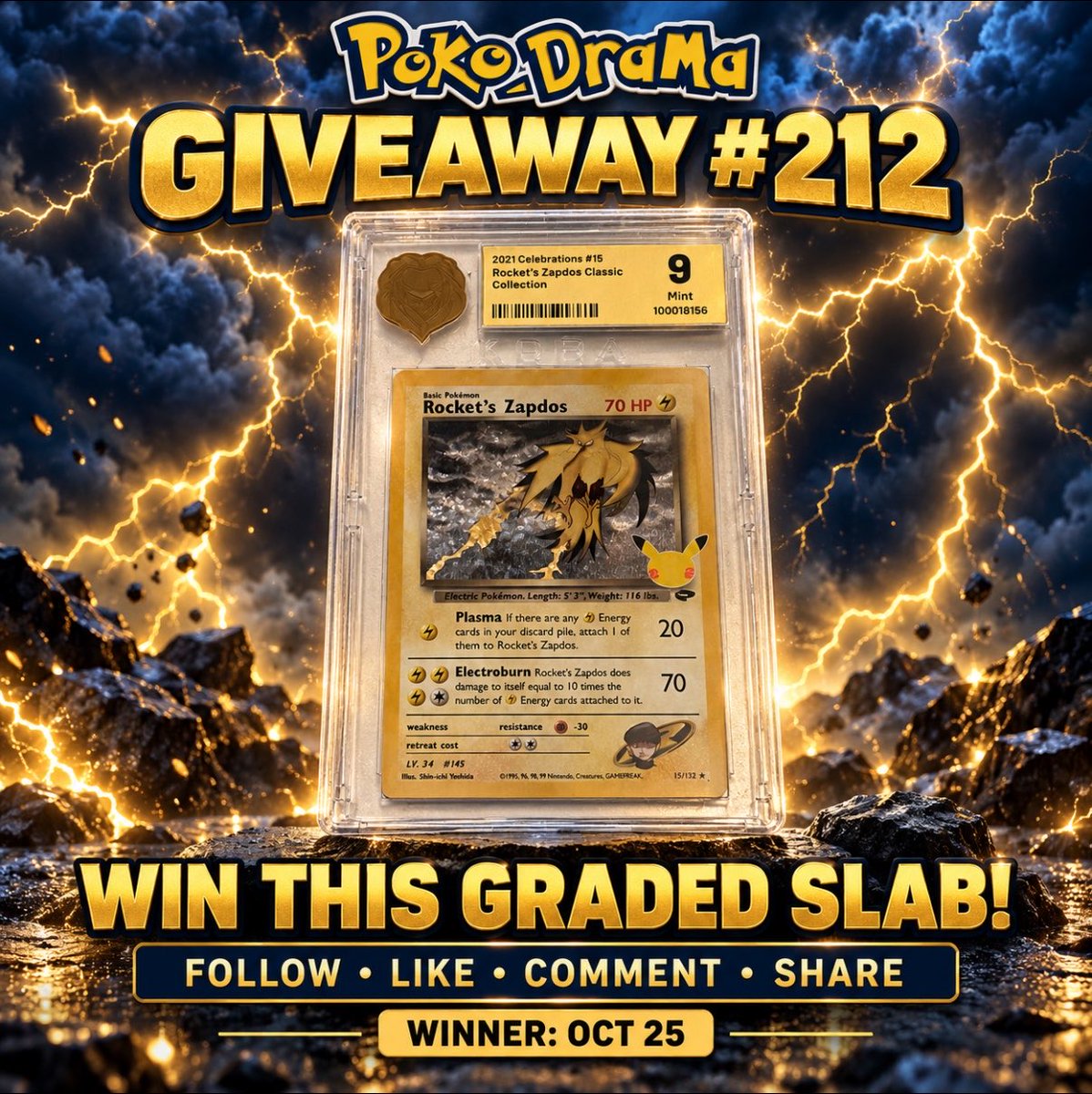 Pokemon__drama's tweet photo. 🚨giveaway #212🚨

1. Follow me
2. Repost 
3. Like 

Bonus entries:
1.Tag friends, every friend is 1 entry
2.Sub to my YouTube channel is 10 entries, comment below proof

https://t.co/cxx3ojd4bi

Winner selected Sunday 10/25/26

Must claim in 24 hours

Giveaway: open to US & international! International covers shipping US covers half shipping, must be 18+ or have parent’s permission to enter, open on my Instagram, Bluesky & X/Twitter accounts, so triple your chance & enter on all 3!

Giveaway is not associated with X, Instagram, or Bluesky in anyway.
No purchase necessary to enter this.
.
.
.
.
.
Discount promo codes!

🧊 Card Grading Services

PSA Slab Grading
💰 Get $25 OFF your submission
🎟️ Code: POKO25
🔗 https://t.co/1mNEs3mx8W

AGS Slab Grading
💰 Get 20% OFF with my referral link
🔗 https://t.co/F9ateXue1R

⸻

📚 Binders & Card Protection

VaultX Card Binders
💰 10% OFF
🎟️ Code: POKODRAMA
🔗 https://t.co/5a2N48rw2B…

GoatArmor Card Binders
💰 10% OFF
🎟️ Code: POKODRAMA
🔗 https://t.co/70N47nDiYq

GemLoaders Binders
💰 15% OFF
🎟️ Code: POKODRAMA15
🔗 https://t.co/xocwzxOnwk…

⸻

🃏 Collectibles & Accessories

Dinavio CraftHouse Acrylic cases 
💰 10% OFF
🎟️ Code: POKO_DRAMA
🔗 https://t.co/vB7BhXDs89

DragonScale
💰 10% OFF
🎟️ Code: POKODRAMA10
🔗 https://t.co/TWbqsc8AmY…

https://t.co/tKtUj0X9hm (Pokémon Vending Packs)
💰 Get 10% OFF with my referral link
🔗 https://t.co/X0IWDghaDx

#AD I guess lol