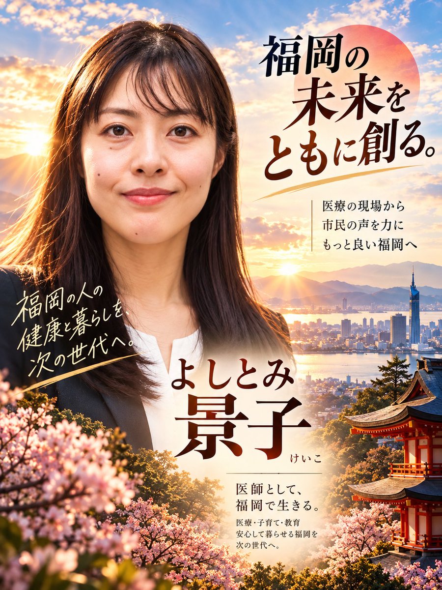 seijie35's tweet photo. 【参政党支持者の皆様】
回覧板です😊

福岡の未来のために立ち上がってくれた
よしとみ景子さん

まだまだまだまだ足りません
皆の力で押し上げよう‼️

【@yoshitomi3keiko 】をフォローしてみんなで応援しましょう‼️🍊🇯🇵

#福岡市 #よしとみ景子 https://t.co/2z04HFYJQ9