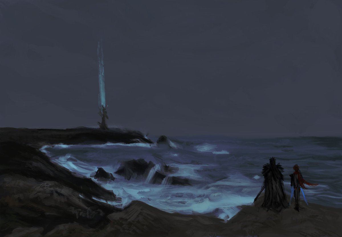 vampmaxxed's tweet photo. capitano and childe exploring :) was a background study and decided to add them 
(posted this on reddit months ago but i wanna post it here too)

#genshin #capitano #childe 
(and #capitaru if ur into that 😛) https://t.co/8iKX0rFZF5