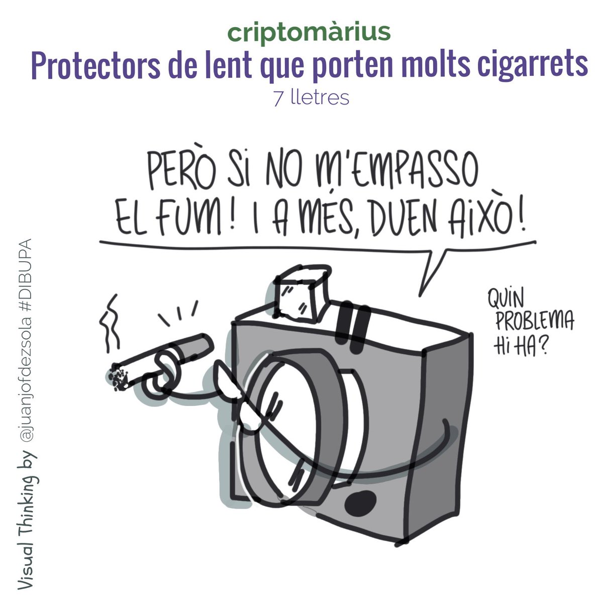 juanjofdezsola's tweet photo. @mariusserra La meva resposta-pista #visualthinking al 27è #criptomàrius #fotomàrius del @mariusserra: "Protectors de lent que porten molts cigarrets" (7 lletres)

(El meu avi Ricardo fumava Celtas, que no en duien. I el meu avi Juan se'ls liava… i també sense!🙄😅) https://t.co/9a7nUwLyzJ