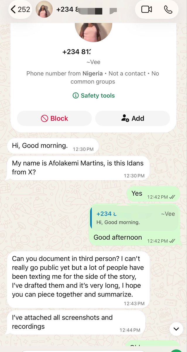 Nimisioluwa's tweet photo. Afolakemi Martins reached out ready to share her side of the story. 

Grab your popcorn: @sinatraxxiii lied from top to bottom, and she is ready to shed more light on the accusations levied against her. https://t.co/FhiWLHa6OS