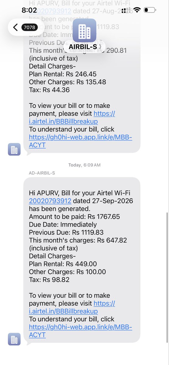 billaa_raj's tweet photo. @airtelindia @Airtel_Presence I closed my Wi-Fi connection 3 months ago as I shifted to abroad, but bills are still being generated. Please cancel these incorrect charges and stop repeated payment calls. Resolve this ASAP.. Airtel Doing Scam Don’t use airtel fibre anyone https://t.co/6oU0DW5jdG