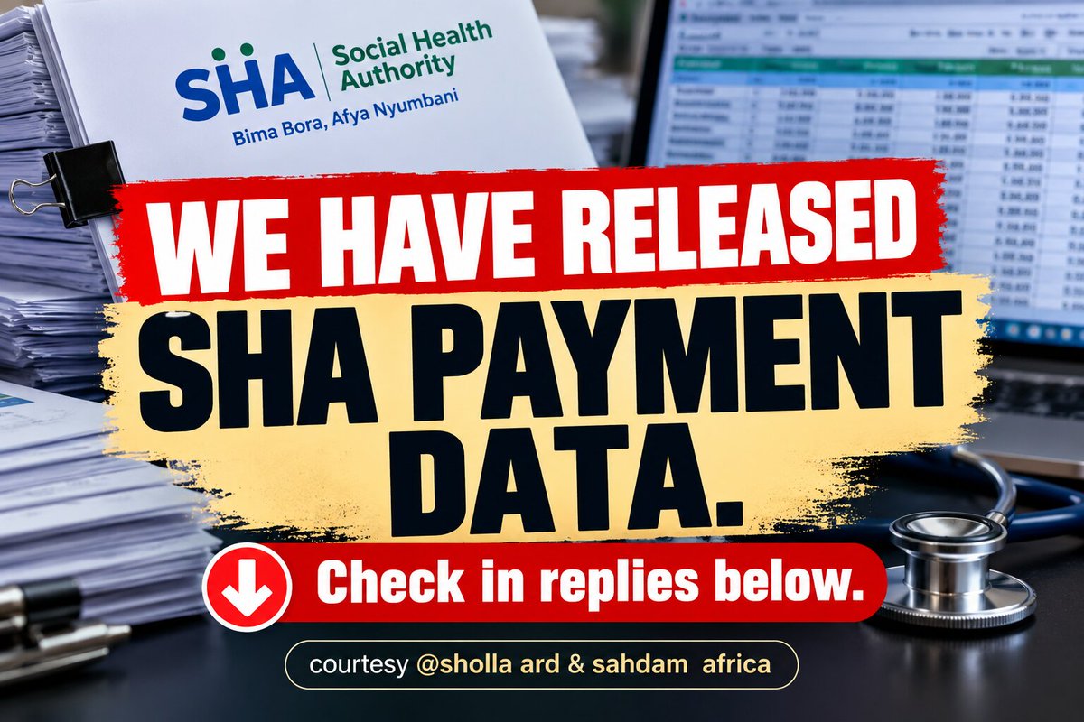 sholard_mancity's tweet photo. Last week, I promised to release SHA payment data that has largely not been available to the public.

We’ve now done it.

In the replies is a link to SHA payment data covering last year through around April this year. @SahdamAfrica 

Thank you to everyone who continues to https://t.co/a0GS1OYcIA