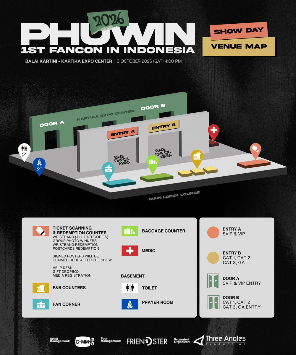 Threeanglespro's tweet photo. Our stars are shining brighter than ever! ⭐️ 
As we get closer to meeting Phuwin at the 2026 Phuwin 1st Fancon in Indonesia, take a moment to go through the Show Day Guidelines, where you’ll find everything you need to know before we share this special day together! 

See you there!

🎫: https://t.co/ctBD62e8bM 
🗓️: 3 October 2026 | 4:00 PM
📍: Balai Kartini - Kartika Expo Center

#Phuwintang #2026Phuwin1stFanconinIndonesia 
#GMMTV #friendsterth #ThreeAnglesProduction