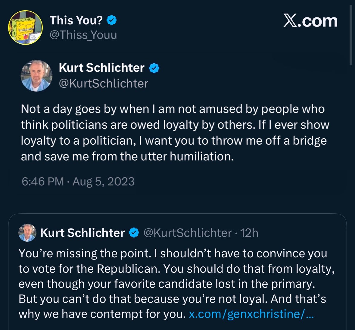 RepThomasMassie's tweet photo. Fantastic self-own by @KurtSchlichter: https://t.co/riPc5csoDa