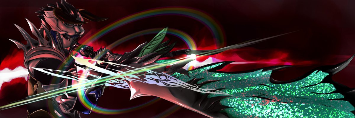 ARC_yoake's tweet photo. ヘッダー描いてもらった！
かっこいい！

普段は裸姿が多いけど、
真面目な時はちゃんとした格好で
エオルゼアにいるんですよ？

鯖さんありがとう😊！！！ https://t.co/8nJZcHTvjK