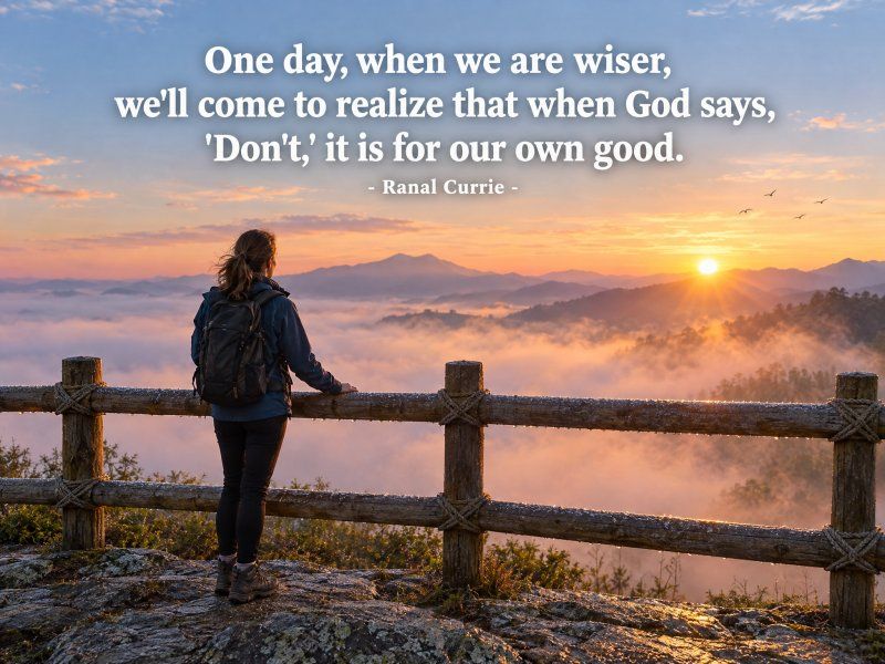 Ranal55's tweet photo. One day, when we are wiser, we'll come to realize that when God says, "Don't," it is for our own good.
 
#quote #quotesmith55 #Obedience #SundaySpirit https://t.co/4i8M6A7zCl