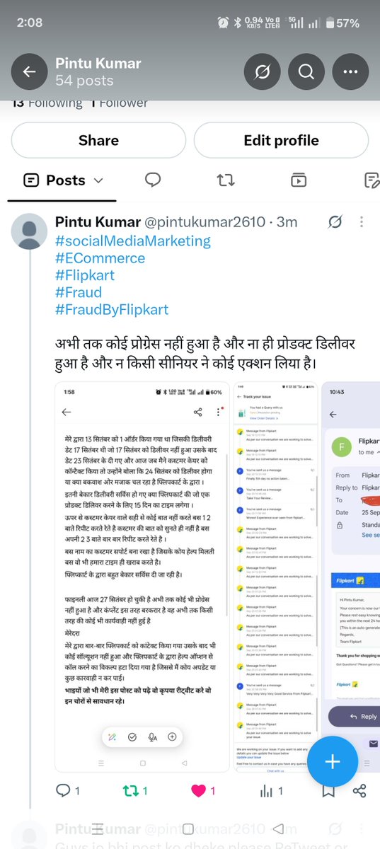 pintukumar2610's tweet photo. Waiting for order delivery from 17th of September and without my confirmation and without any discussion from me the order has been cancelled 

#fraudbyflipkart
#fraudbyekartlogestics https://t.co/1Luc1rcr86
