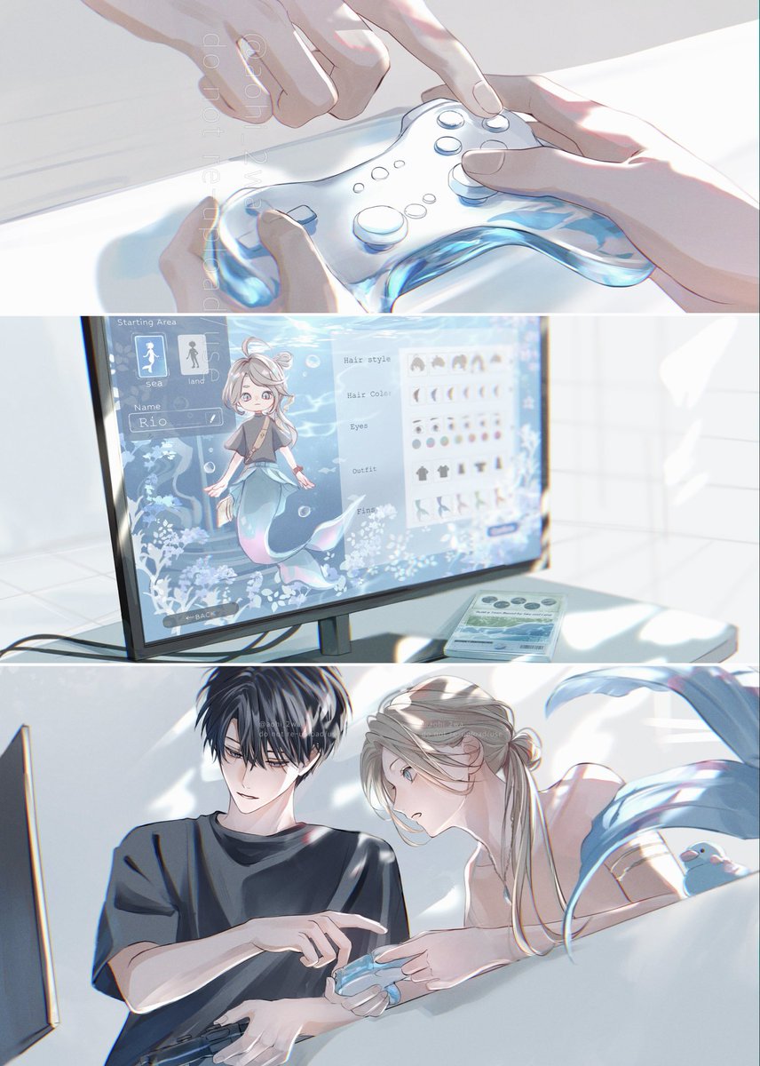 aohi_2wa's tweet photo. はじめてのゲーム　🧜‍♂️🎮 https://t.co/bYhCs3LXqq