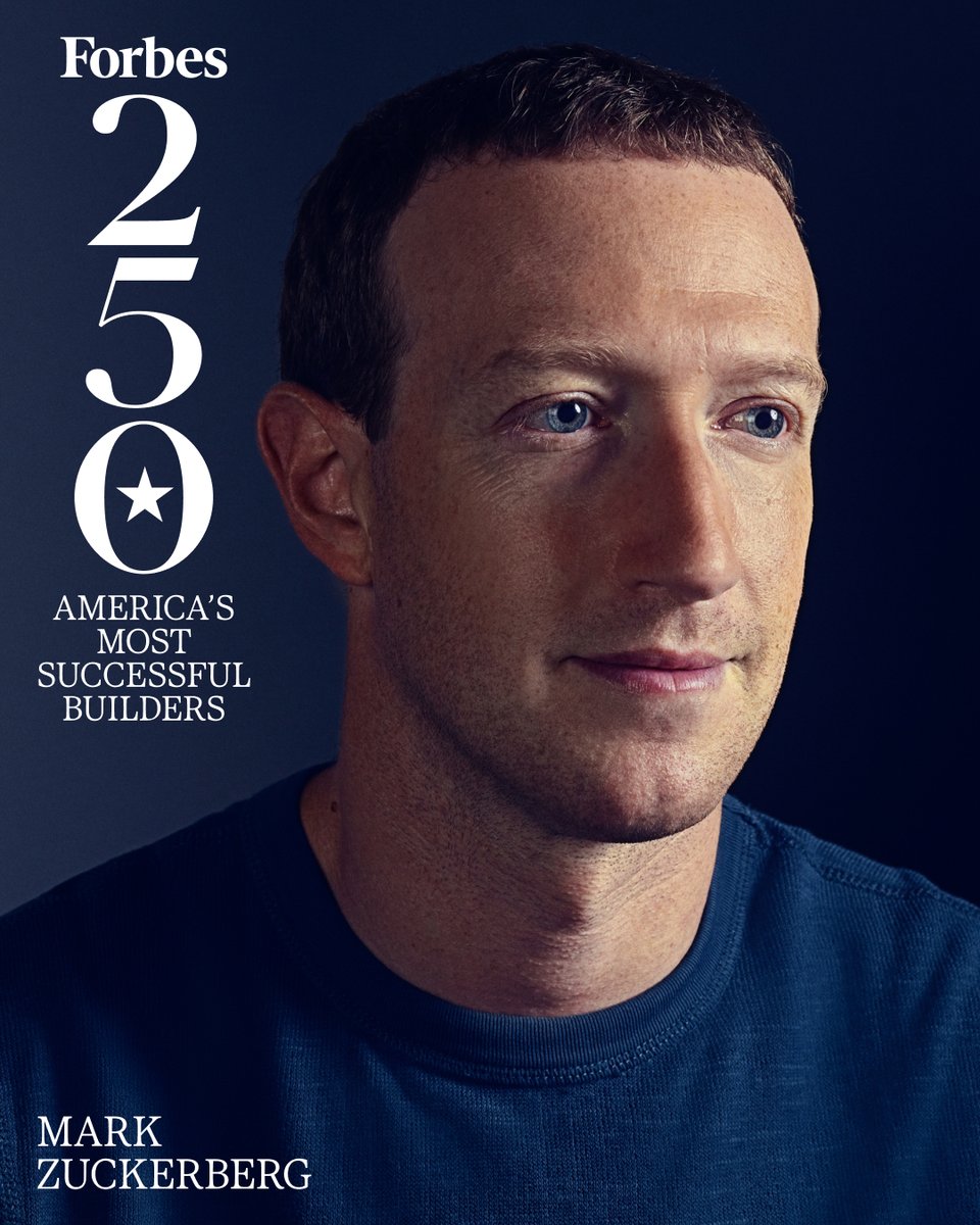 Forbes's tweet photo. Mark Zuckerberg launched Facebook, now Meta, in 2004, which booked more than $200 billion in revenue last year (most of it from ads) and serves as the de facto website for many small, local businesses.
His contributions added him to the list of #Forbes250 America's Most Successful Living Builders: https://t.co/d0r815IQex
📸: Guerin Blask for Forbes