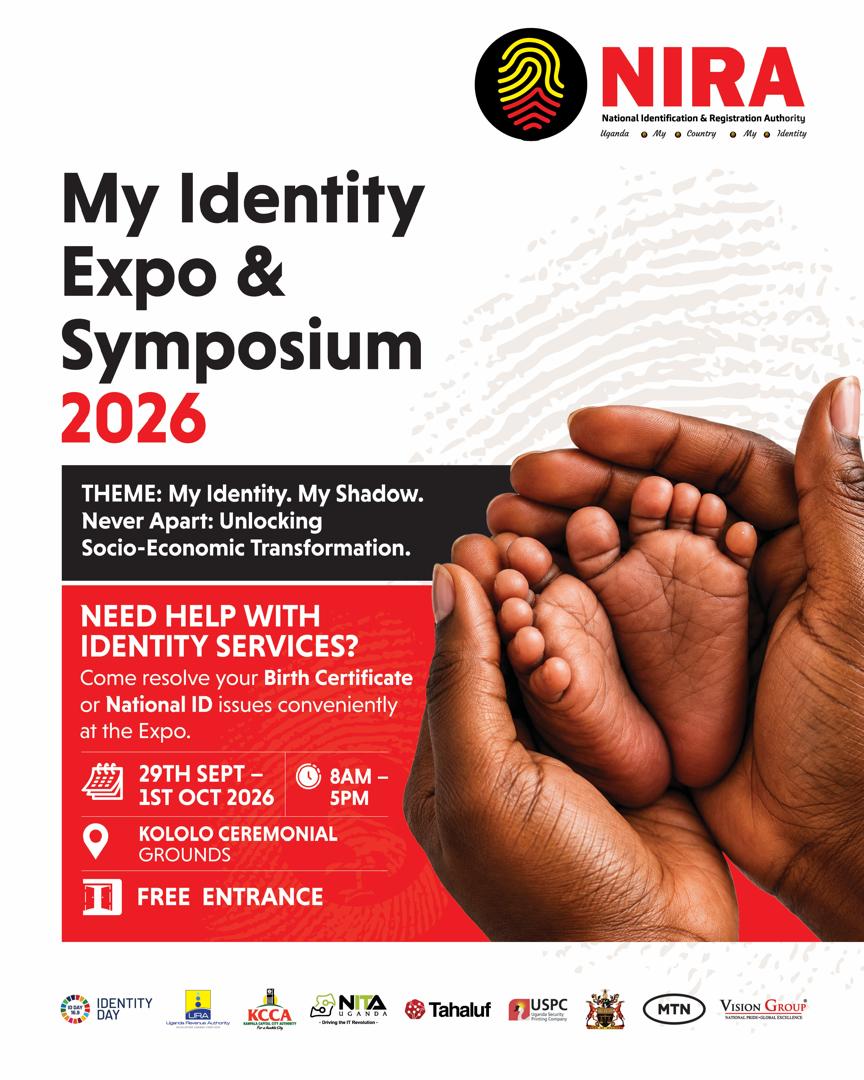 VisionGroup's tweet photo. Got an issue with your National ID or birth certificate?

Get information and support on corrections, replacements, and other identity services at t
#MyIdentityExpo2026

On 29 Sept – 1 Oct at Kololo Ceremonial Grounds. 

@NIRA_Ug | @KCCAUG | @URAuganda | @NITAUganda1 https://t.co/7qcLE7iB5i