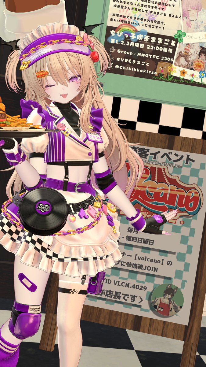 zakio_zakizaki's tweet photo. クレームダイナーvolcano本日営業です❣

今日から新しい衣装で接客していきたいと思います🍔

#vrc_volcano https://t.co/G1OPp3eY7c