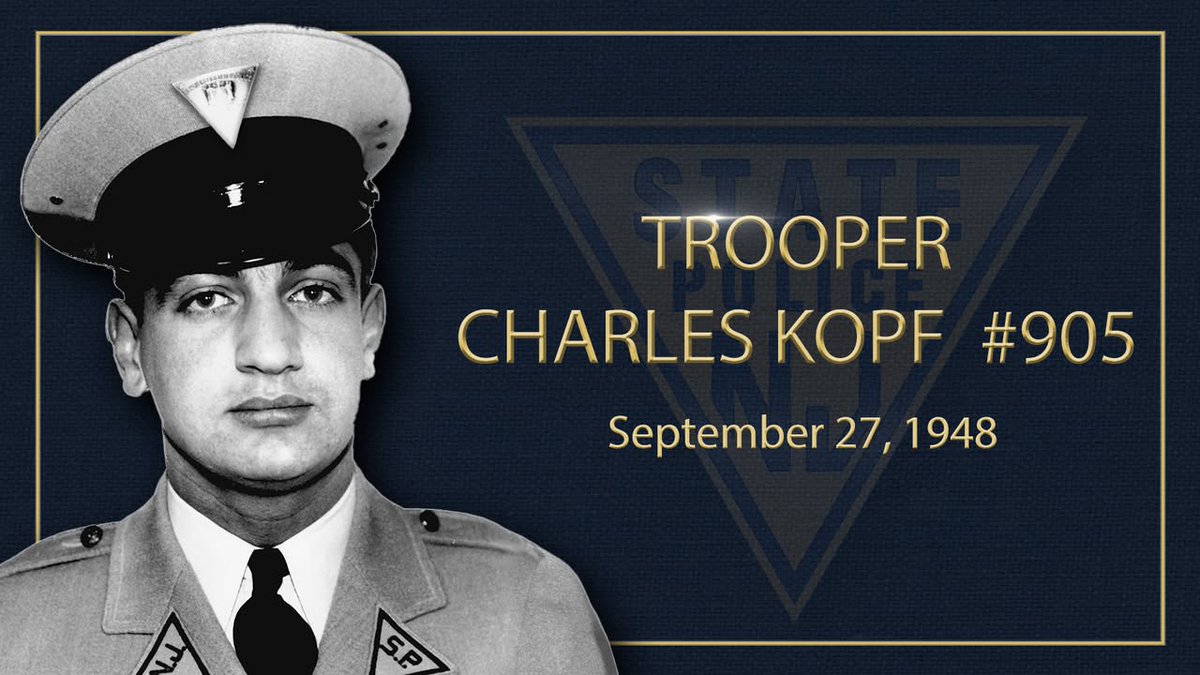 NJSP's tweet photo. Today, we remember Trooper Charles Kopf #905. Rest in peace, sir. We will never forget. 

https://t.co/eUzlZPnB1x https://t.co/uap9QMUPDB