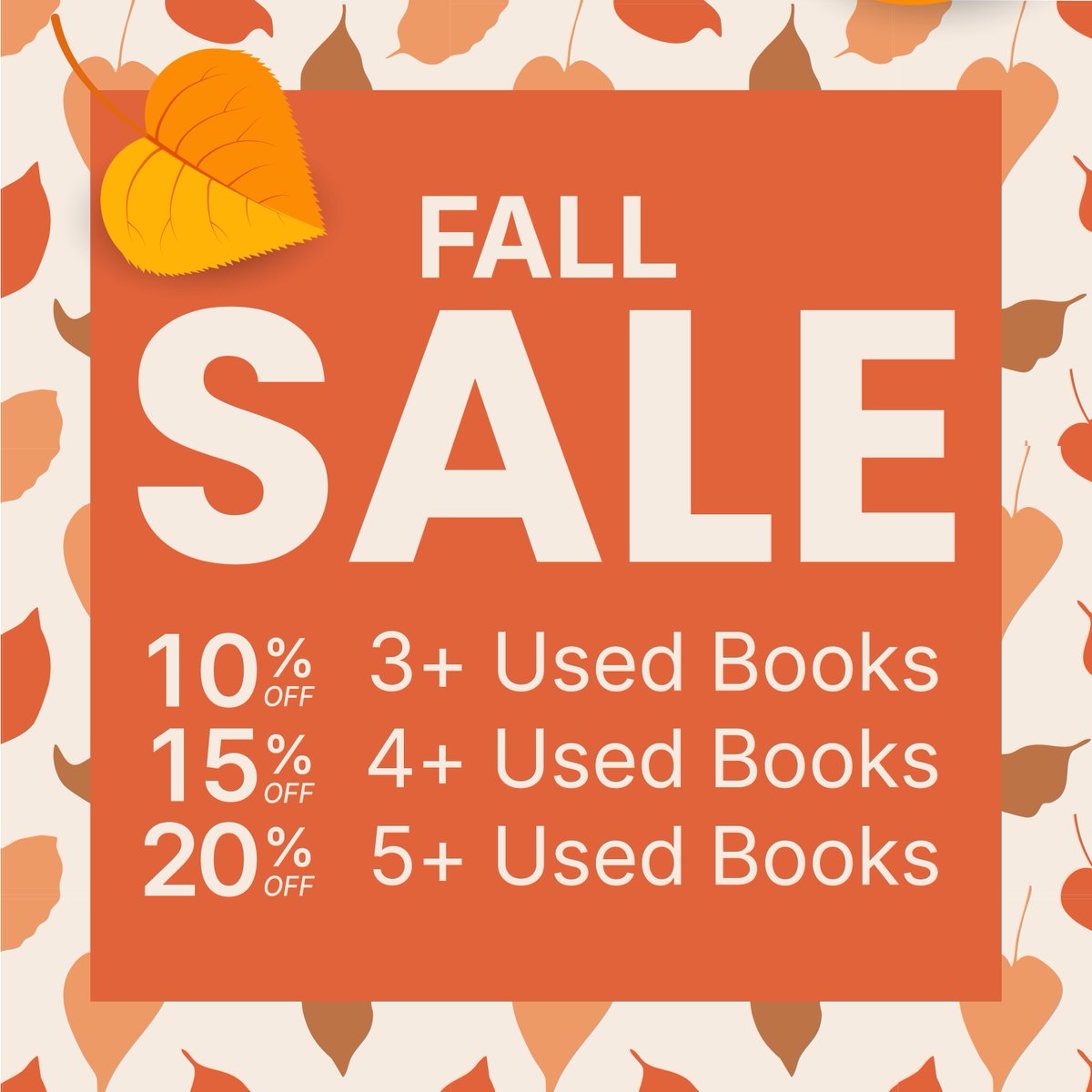 BWBooks's tweet photo. Don't let these deals fall through! 👀 Just a few hours left to save up to 20% on used books.

Sale valid from September 21, 2026, 9:00 AM ET to September 27, 2026, 11:59 PM ET.

#BookSale #BookDeals #BookDiscounts https://t.co/iB55Y0fT0p