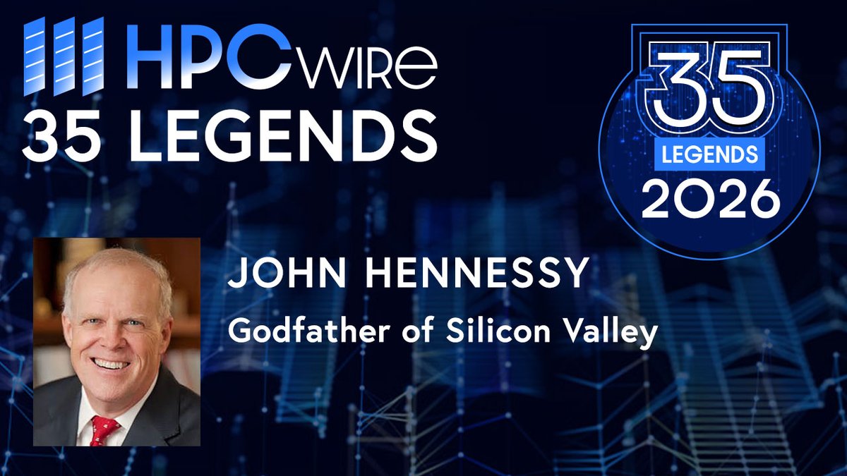 HPCwire's tweet photo. John Hennessy co-founded MIPS, led Stanford, and chaired Alphabet, revolutionizing computing. Read more about John and the #HPCwire35Legends Class of 2026 here: https://t.co/xVV2Zib7jX https://t.co/d6HFP8ewhy