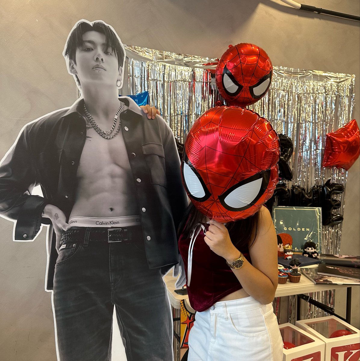 tkliham's tweet photo. had a blast at the spideykook cse! 🕷️my jungkookie, you are so loved. 

thank you, @lovedbykv ❤️  #SPIDEYKOOK_YWH_CSE https://t.co/GBoRD2h5If