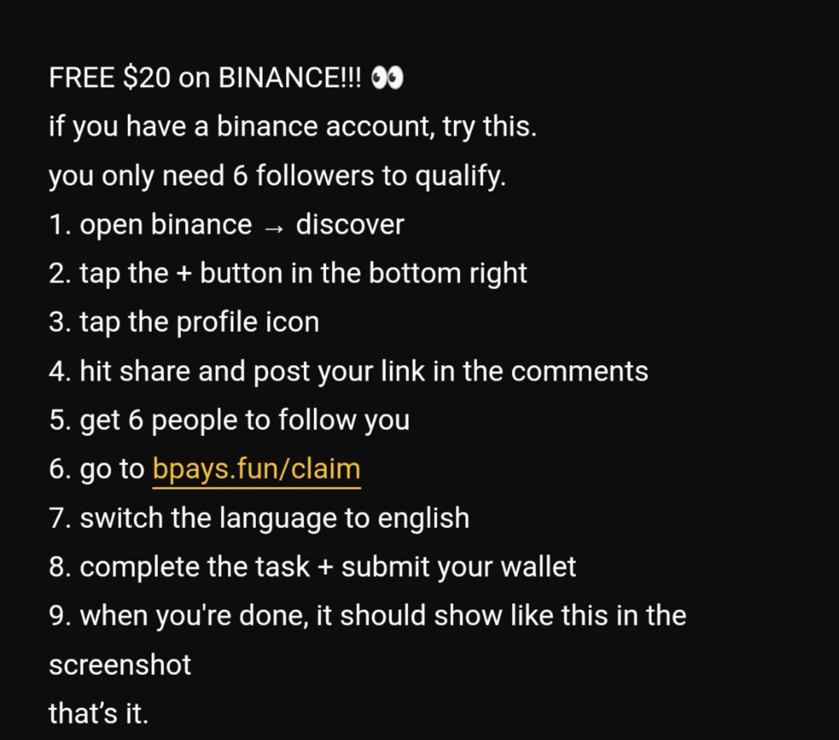 c0de_runner's tweet photo. https://t.co/WcjRVOEcp6
Drop your binance links in the comments now and follow others too. https://t.co/zp6nUHeeFP