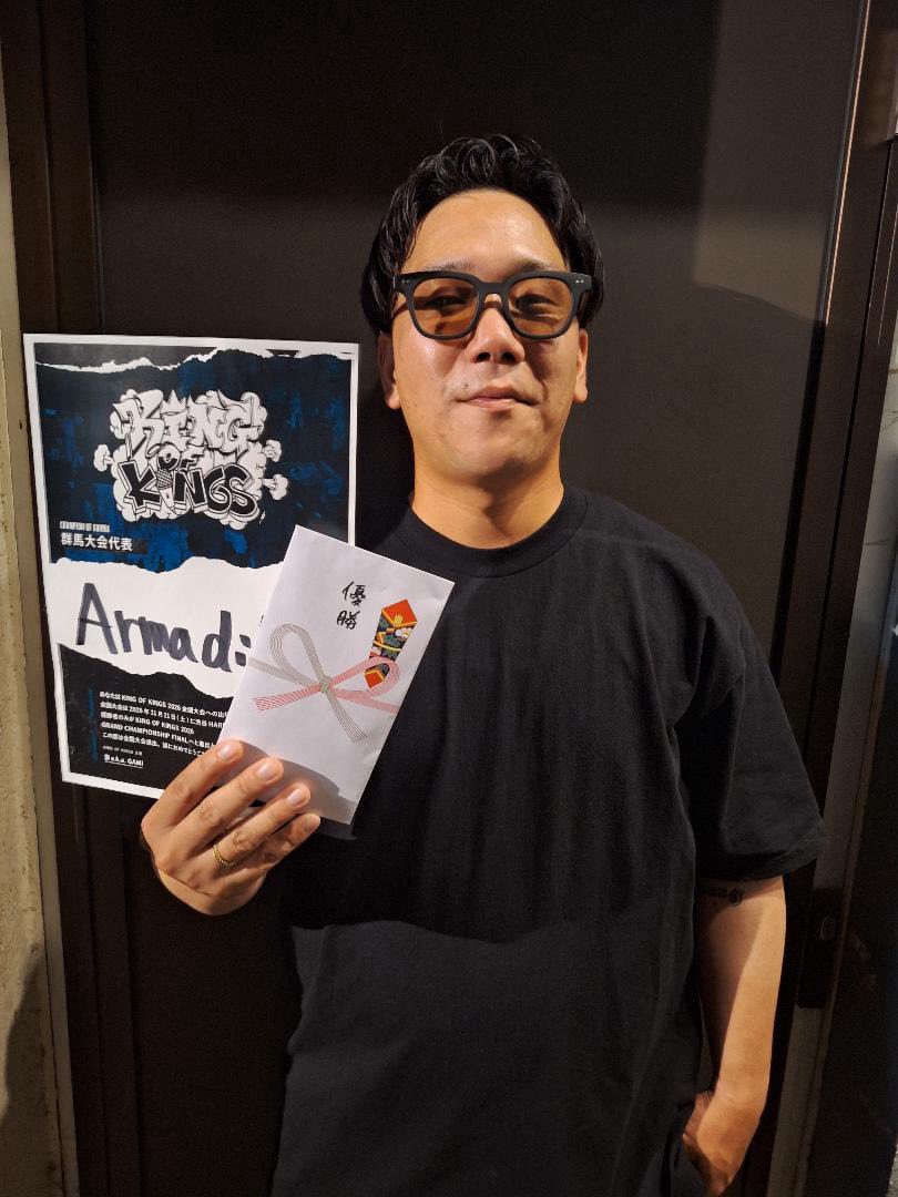 official_kok's tweet photo. KING OF KINGS 2026
全国予選

《群馬》大会

見事優勝し、
群馬代表に輝いたのは…
≪KOK2025全国大会 出場≫

👑👑 Armadillo 👑👑

会場チケットはこちら🔗
https://t.co/pPgwQp37TD

#KOK2026全国 https://t.co/mD8WEoup5w