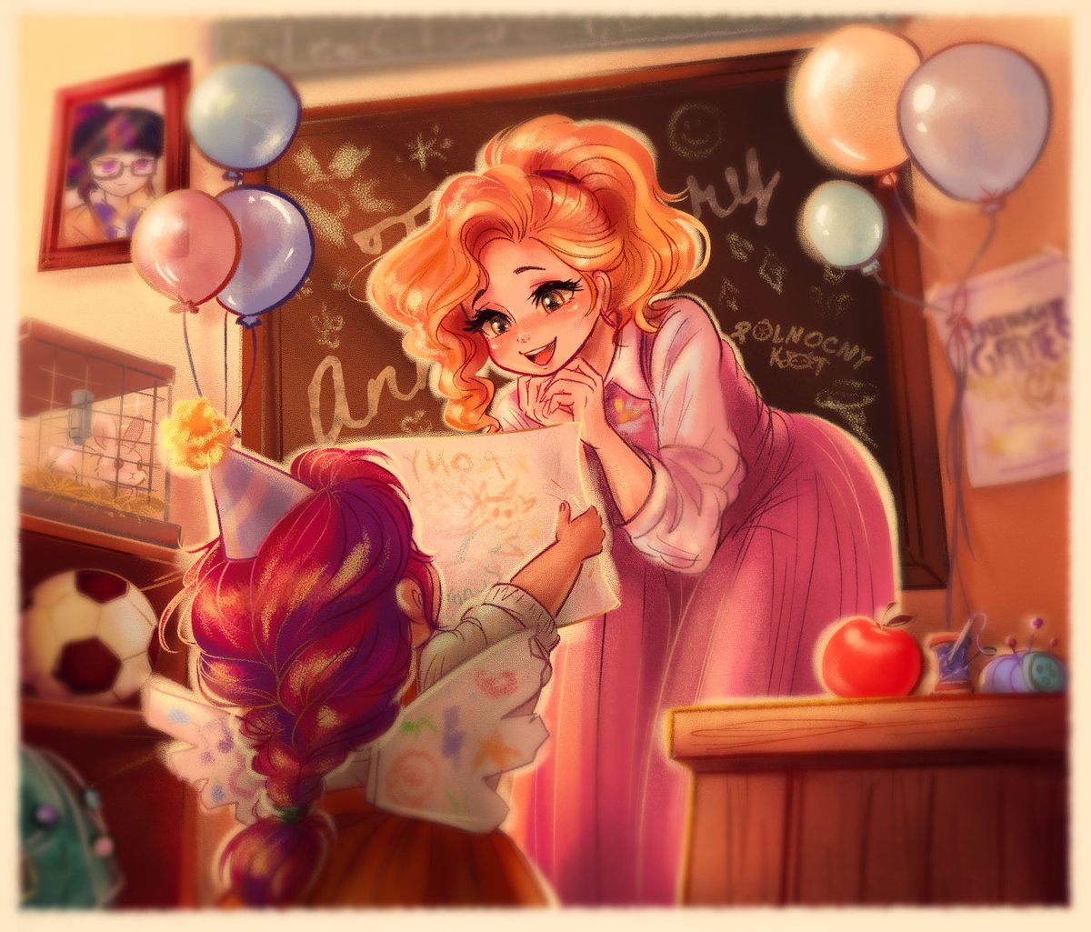 KPolnoc's tweet photo. One possible version of how things could’ve turned out in our world ✨
Tried to bring together both our favorite pony generations and the EG, capturing that moment when the torch is passed from one generation to the next 💖
#mlp #mylittlepony #art #equestriagirls #cute https://t.co/06dr0q7Sz4
