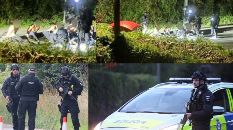 emilykschrader's tweet photo. Chaos in the UK as 5 men arrested on suspicion of plotting a car bomb attack at RAF Fairford. Three vans are being examined, bomb disposal teams remain at the scene, and the base is on the highest US threat alert.

This is a major security emergency still unfolding. https://t.co/vjAmSvgDAz
