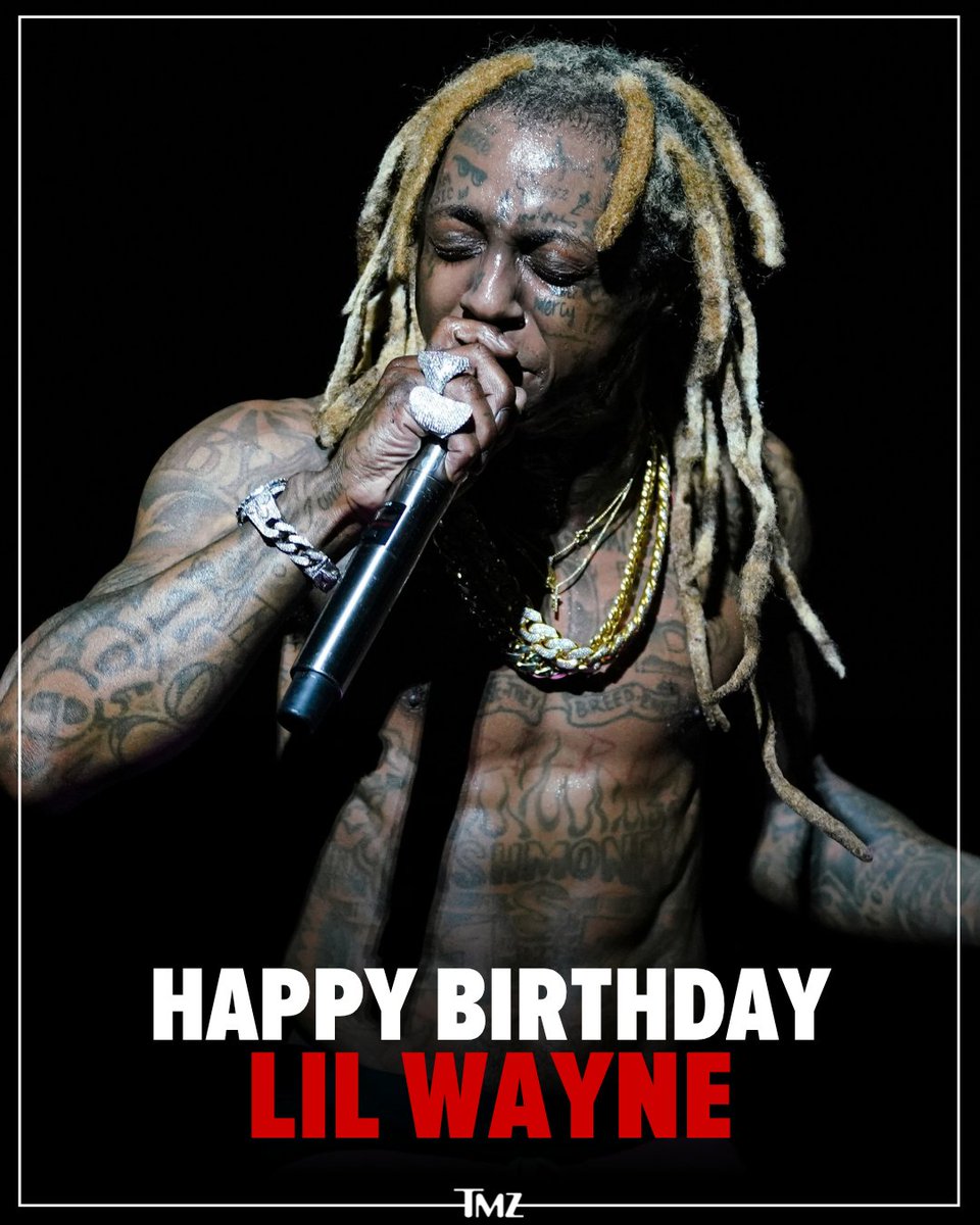 TMZ's tweet photo. 🎂🎈 Happy birthday to Lil Wayne! https://t.co/0tTXNwJ7uK