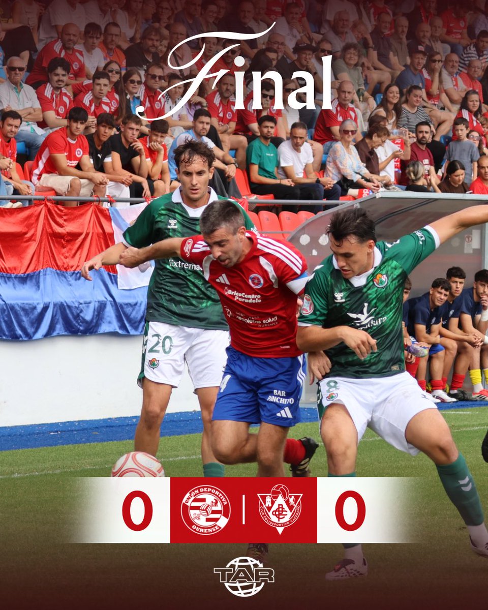 UDOurense2014's tweet photo. Final do partido no Couto. 

Sumamos o noso primeiro punto na Primeira Federación nun encontro moi serio de ambos conxuntos. 

Grazas afección un día máis. 

#OurenseCacereño https://t.co/NXhSrJjrwm