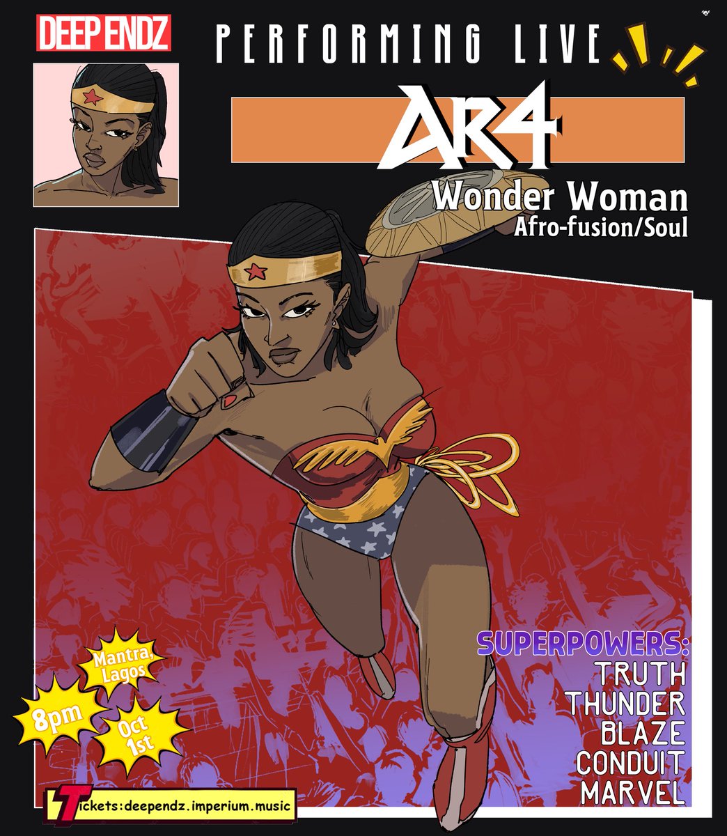 deeependz's tweet photo. AR4 joins the lineup, bringing Wonder Woman to life for what promises to be an unforgettable night.

The heroes are assembling. Who's next?🤔🤔 https://t.co/CTJ3MOL4Jb