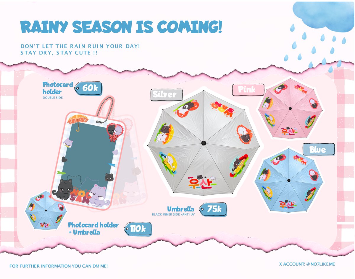 no7likeme's tweet photo. ☔ WOOSAN UMBRELLA &amp; PHOTOCARD HOLDER PRE-ORDER IS OPEN! ☔

💗 Stay cute through rainy season! 💗
📅 PO closes 9 October 2026
 📦Production: 1–2 weeks after PO closes

🛒 PRE-ORDER HERE:
https://t.co/TzGfURW9oz

Limited slots available! ♡
#WOOSAN #ATEEZ #ATEEZMERCH #ATINYmerch https://t.co/wl9kLDHKAU