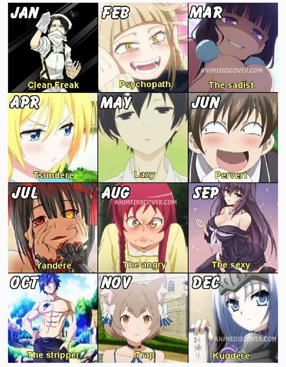 Animerta's tweet photo. Your Month = Your Anime Girl 🧒😍 https://t.co/87eR4mlRJI