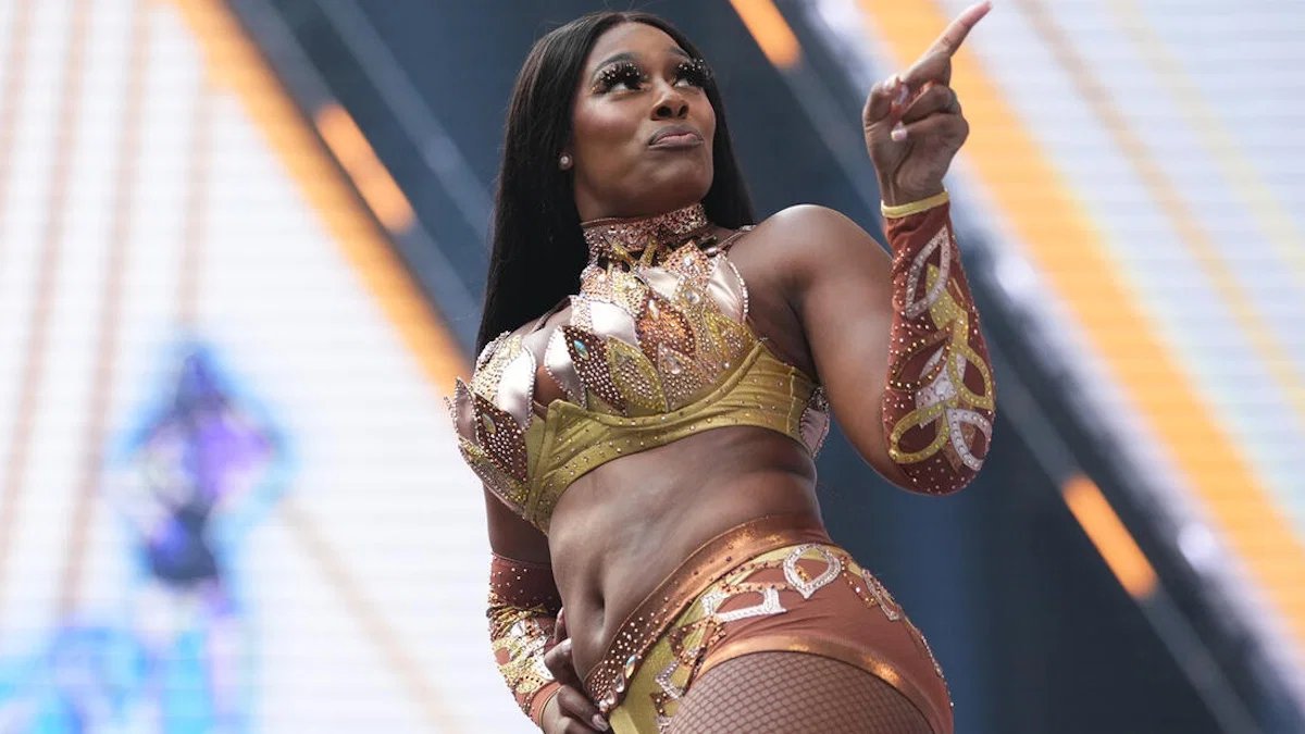 WrestleTalk_TV's tweet photo. Why Lash Legend qualified for the WWE Money in the Bank ladder match over Charlotte Flair and Giulia:

https://t.co/ET7yLhxobY https://t.co/QYlD865mu1