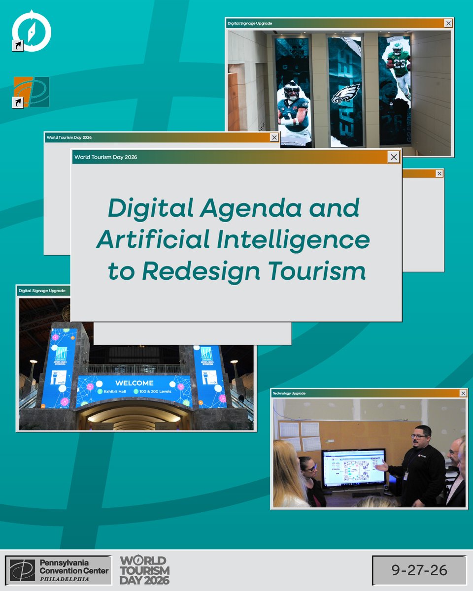 PAConvention's tweet photo. Happy #WorldTourismDay!

This year's theme, "Digital Agenda and Artificial Intelligence to Redesign Tourism," celebrates the evolution of tourism through innovation.

#PAConventionCenter #EventOperations #Innovation #Technology https://t.co/sY8iwu5B3M