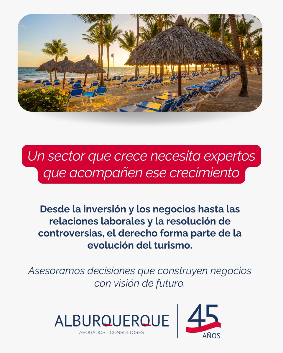 AlburquerqueRD's tweet photo. En el Día Mundial del Turismo, reconocemos una actividad que continúa transformando economías y creando oportunidades.

En Alburquerque Abogados Consultores, acompañamos las decisiones jurídicas que hacen posible ese crecimiento.

Día Mundial del Turismo | 27 de septiembre https://t.co/Qj8SsrldBt