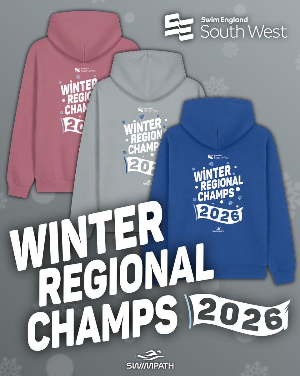 SwimPathUK's tweet photo. Swimming Winter Regional Championships 2026 hoodies, t-shirt and caps! ❄️

Swim England London, South East and South West Regions with collection at events!

Order Windows:
London - 26th October
South East - 1st November
South West - 1st November

https://t.co/tDZWXQYxyx https://t.co/7Jw21klfyp