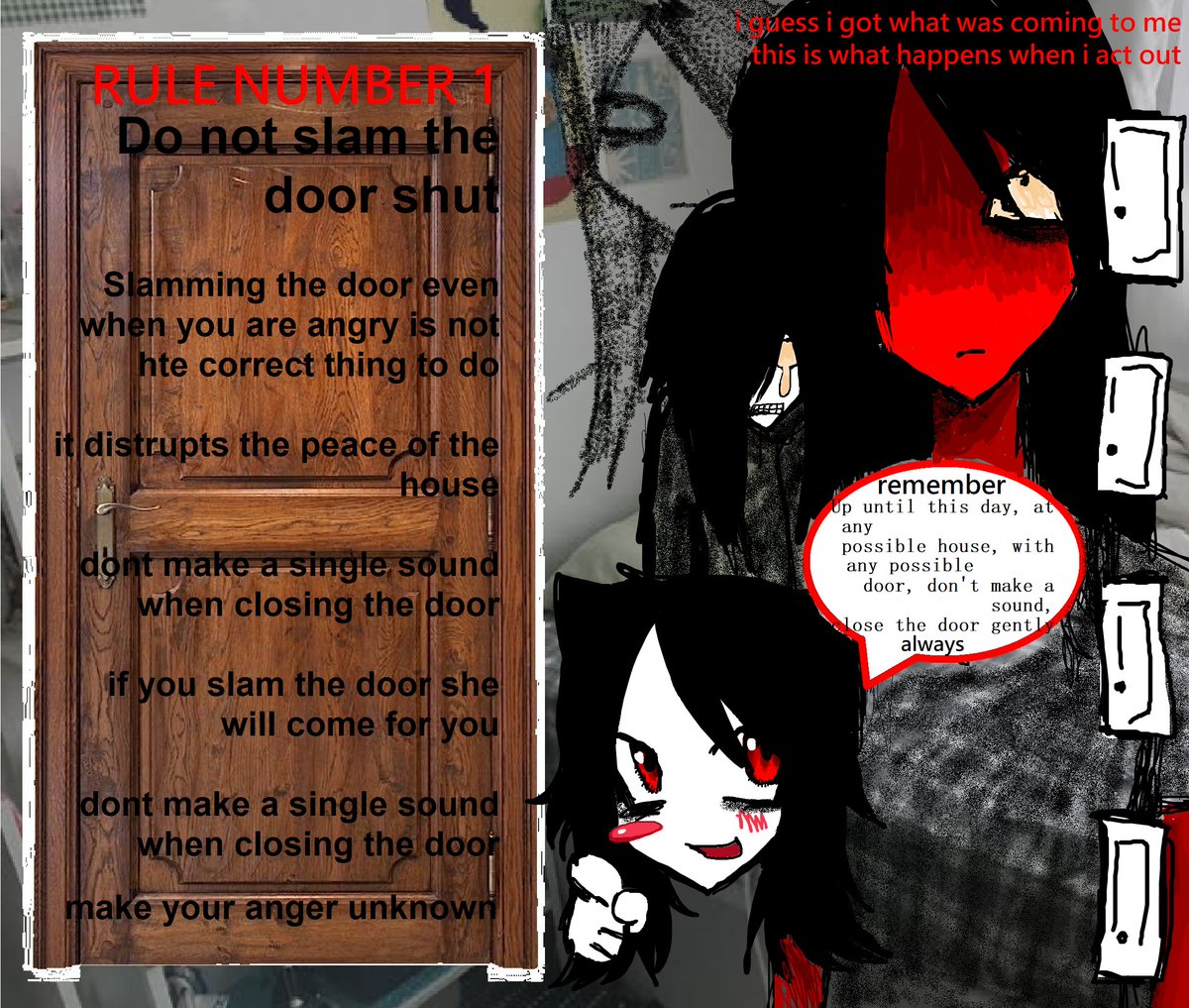lunaamplified's tweet photo. HOUSE RULE NUMBER 1 dont make a sound when closing any door https://t.co/sUxoZiB7nj