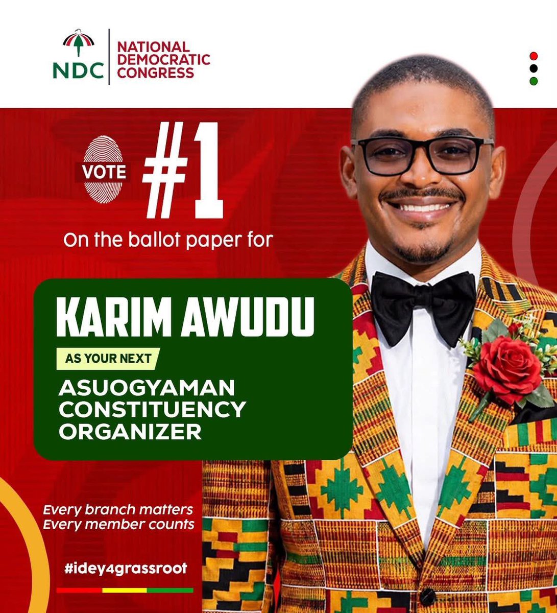 themisswasila's tweet photo. Vote Karim Awudu @Karim_A0 #1 for Asuogyaman Constituency Organizer!
Every branch matters, every member counts!
Let’s power the party from the ground up with dedicated grassroot leadership.

Look for #1 on the ballot and lock it in for victory! 🛑⚪🟢

 @OfficialNDCGh @JDMahama @Thomas_Ampem_ @Karim_A0 
#idey4grassroot #Asuogyaman #NDC #BuildingGhana