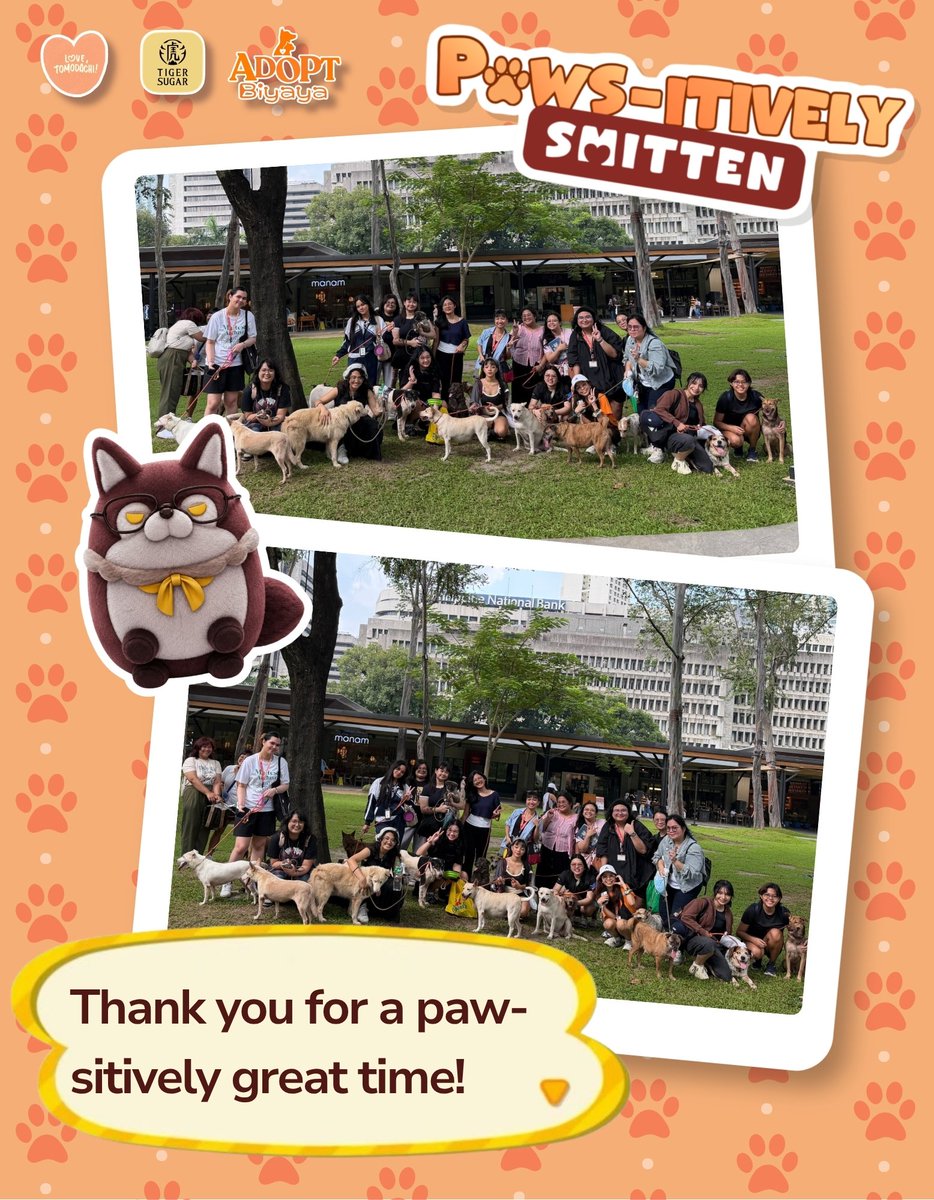 lovetomodachi_'s tweet photo. Every adventure is better when shared with friends. 

From little walks to wagging tails, thank you to everyone who joined Valko on this pawsome adventure! To all our attendees, sponsors, and everyone who supported us along the way, thank you for making this day extra special. 

A special thank you to Adopt Biyaya for welcoming us and giving us the chance to spend time with our furry friends. Your work and kindness made this adventure all the more meaningful.

We’d also like to thank Tiger Sugar Philippines for adding a little sweetness to our adventure and helping make our day even more special!

Here’s to the memories we made, the friendships we found, and the little paws that made the day brighter. 🐾

Until our next adventure! 🍃

#PawsitivelySmittenCSE #WalkWithValko #LoveandDeepspacePH