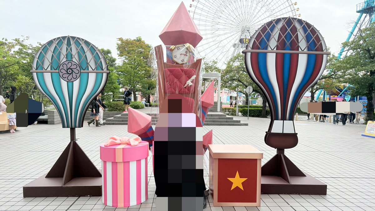 ta_rk_js's tweet photo. たろすちゃんにお誘いいただいて #第五人格横浜コラボ 行ってきました！！
DM様とミニおジョゼ♡♡美！
よーく吊られる()ロケットチェアに私も吊られてきました😇

爆レスピアソン＆可愛いエマちゃんありがとう🫰🏻🫰🏻
ホントはライリーから撮れていたはずが上手く撮れてなくて悲しい、、、

楽しかった♡ https://t.co/F0XzlTxTti
