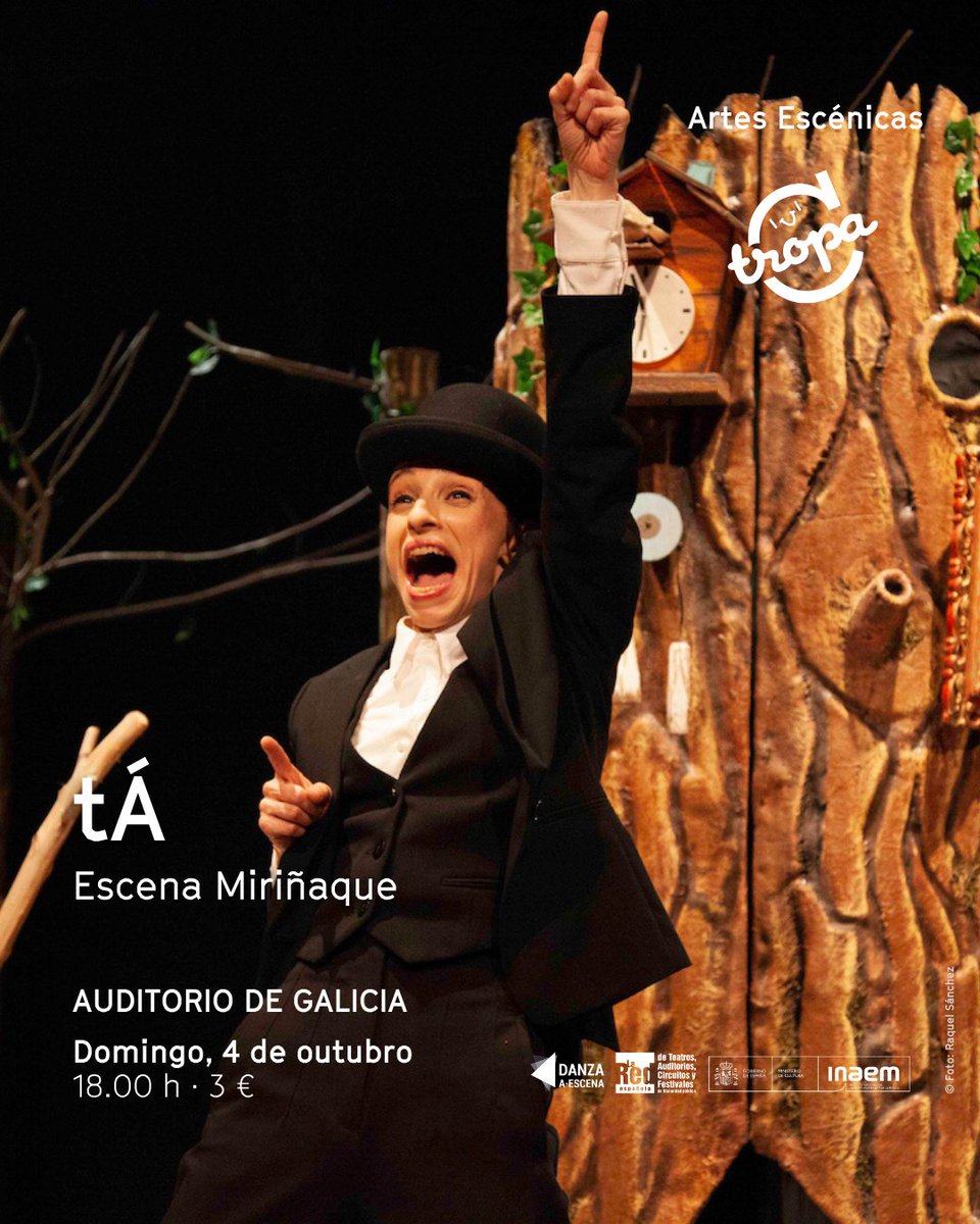 CCultura's tweet photo. @PazodeRaxoi @MiriamFLouzao @DACCultura @ArxisEnsemble @rfgalicia 🎭 A Tropa C regresa ao patio de butacas do Auditorio de Galicia co espectáculo 'tÁ', de @escenamirinaque
📍 Domingo, 4 de outubro · 18.00 h · Auditorio de Galicia
🎟️ Entradas (3 €) en https://t.co/EaJrb1oaPx e na Zona C https://t.co/brmLVaf5jP