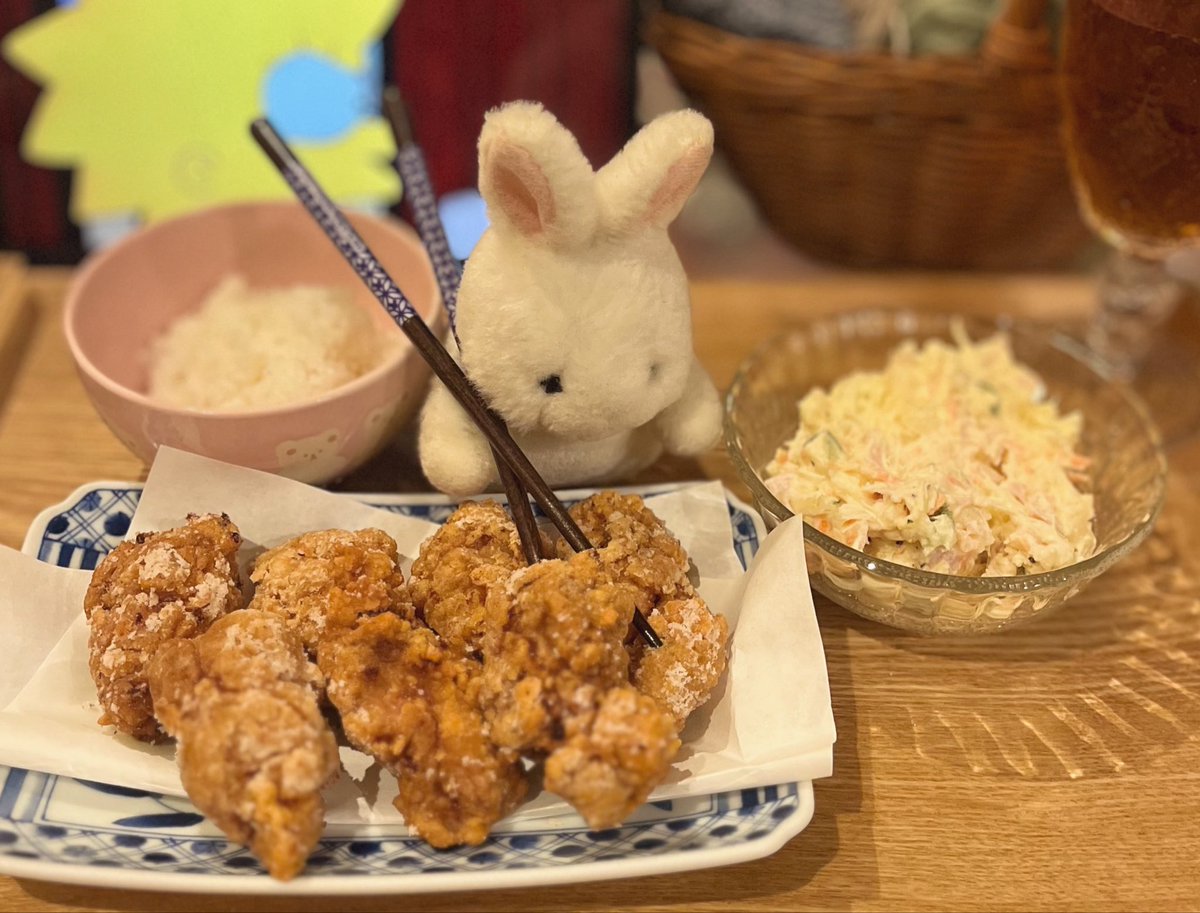 usatan0141's tweet photo. 唐揚げ、ポテサラだよ。うたたん https://t.co/uBrMRqZ6Tb