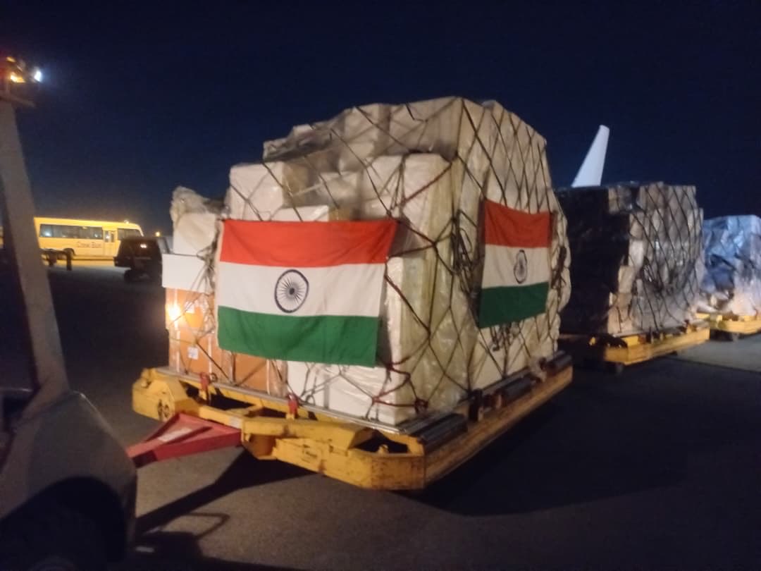 MEAIndia's tweet photo. India’s humanitarian assistance to the people of Afghanistan continues.

Another consignment from India has reached Kabul including life saving medicines and medical consumables for government hospital in the city. Health remains at the heart of India's humanitarian assistance to the Afghan people.

@MoFA_Afg 
@Zabehulah_M33