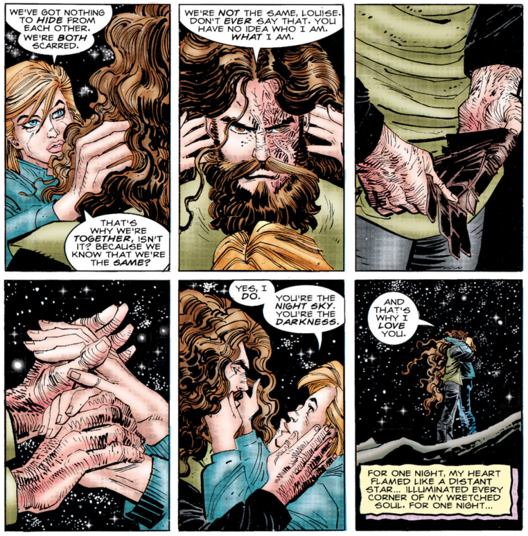 nameless_gul's tweet photo. Spider-Man: The Lost Years #2-3  

서로에 대한 감정은 분명하지만, 각자의 비밀 때문에 더 가까워지지 못하는 벤과 재닌. 루이스의 진심과 거짓 사이에서 몸도 마음도 붕괴해 가는 케인. 버려지고 무너져 가는 자신과 달리, 진실을 털어놓고 스스로 행복을 찾은 벤에 대한 케인의 분노와 절망이 교차하는 격렬한 내용이었다.  

벤은 결국 레이븐의 일을 모른 척하지 못한다. 병원에서 납치당한 그의 아들을 되찾아주고 솔트레이크를 좀먹는 갱단을 정리하던 중, 세포 붕괴로 이성을 잃은 케인이 벤을 공격한다. 케인은 벤을 움직일 수 없는 상태까지 폭행하고 자리를 떠나지만, 루이스와 테넌이 한패가 되어 레이븐의 아들과 벤에게 총을 겨누는 장면을 목격한다.  

루이스는 테넌에게 매수 내부 스파이였다. 벤이 처음 루이스를 구해주었을 때도 그녀는 자신의 알리바이를 조작하고 있었으며, 레이븐의 집을 폭파한 것 역시 루이스가 관여되어 있었다. 배신당했다는 사실을 알게 된 케인은 그녀에 대한 살의를 불태우며 다시 현장에 난입해, 얼떨결에 벤의 목숨을 구하게 된다.  

빈사 상태의 벤은 재닌을 찾아간다. 재닌은 살인자인 자신의 과거를, 벤은 자신의 정체와 클론이라는 사실을 밝히며 서로의 마음을 확인한 뒤 함께 떠나기로 한다. 하지만 재닌을 뒤쫓던 레이븐 형사와 그의 파트너로 함께 온 루이스에게 붙잡히고 만다. 벤이 자신의 일을 망쳤던 남자임을 알아본 루이스는 그를 죽여 입을 막기 위해 집요한 추적을 시작한다.  

벤과 재닌을 먼저 찾아낸 루이스가 벤을 죽이려 할 때 다시 나타난 케인은 그녀의 목을 꺾어 살해한다. 그리고 벤의 인생까지 망칠 목적으로 권총에 지문을 남긴 채 루이스의 시신을 향해 총을 난사한다. 이어 루이스의 얼굴에 케인 특유의 표식을 처음으로 남긴 뒤 도망치듯 떠난다.  

여기까지가 1975년 TASM #149 에서 처음 등장한 이후 20년 만에 다시 등장한 벤 라일리에 대한 비하인드 스토리다. 어찌 보면 지금까지의 이야기는 장장 3년에 걸쳐 온갖 수난을 보여줄 '클론 사가'의 프롤로그라 할 수 있겠다.  상당히 무겁고 진중하며, 시종일관 우울한 분위기로 전개된다. 특히 케인이 루이스에게 배신당하고 처음으로 눈물을 흘리는 장면과 결국 루이스를 망설임 없이 죽이는 장면이 인상 깊다. 여성 캐릭터를 희생시켜 서사를 쌓는다는 비판은 피하기 어렵겠지만, 이 장치가 케인의 삶이 돌이킬 수 없음을, 그의 고통스럽고 비참한 캐릭터성을 명확히 보여준다고 생각한다.   

+) 
한 가지 개연성이 아쉬운 부분은 벤과 케인이 처음 만났을 때, 케인을 알 리 없는 벤이 그의 이름을 부른 부분이다. 다른 서적들을 아무리 뒤져봐도 벤은 이전에 케인을 만난 적이 없다. 자연히 독자는 벤의 클론으로서의 기억이 케인을 기억하고 있는 건가 하는 추측에 기댈 수밖에 없다.
