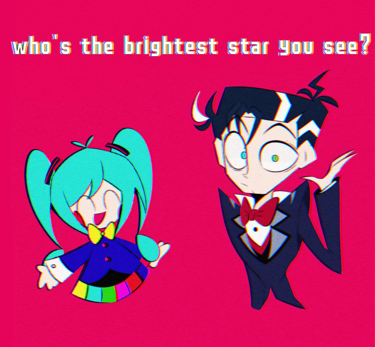 LingerRhine's tweet photo. “who's the BRIGHTEST star you see?”
#hazbinhotel
#static #staticmiku #初音ミクㅤ
#vox #vincentwhittman https://t.co/8TlguPd89W